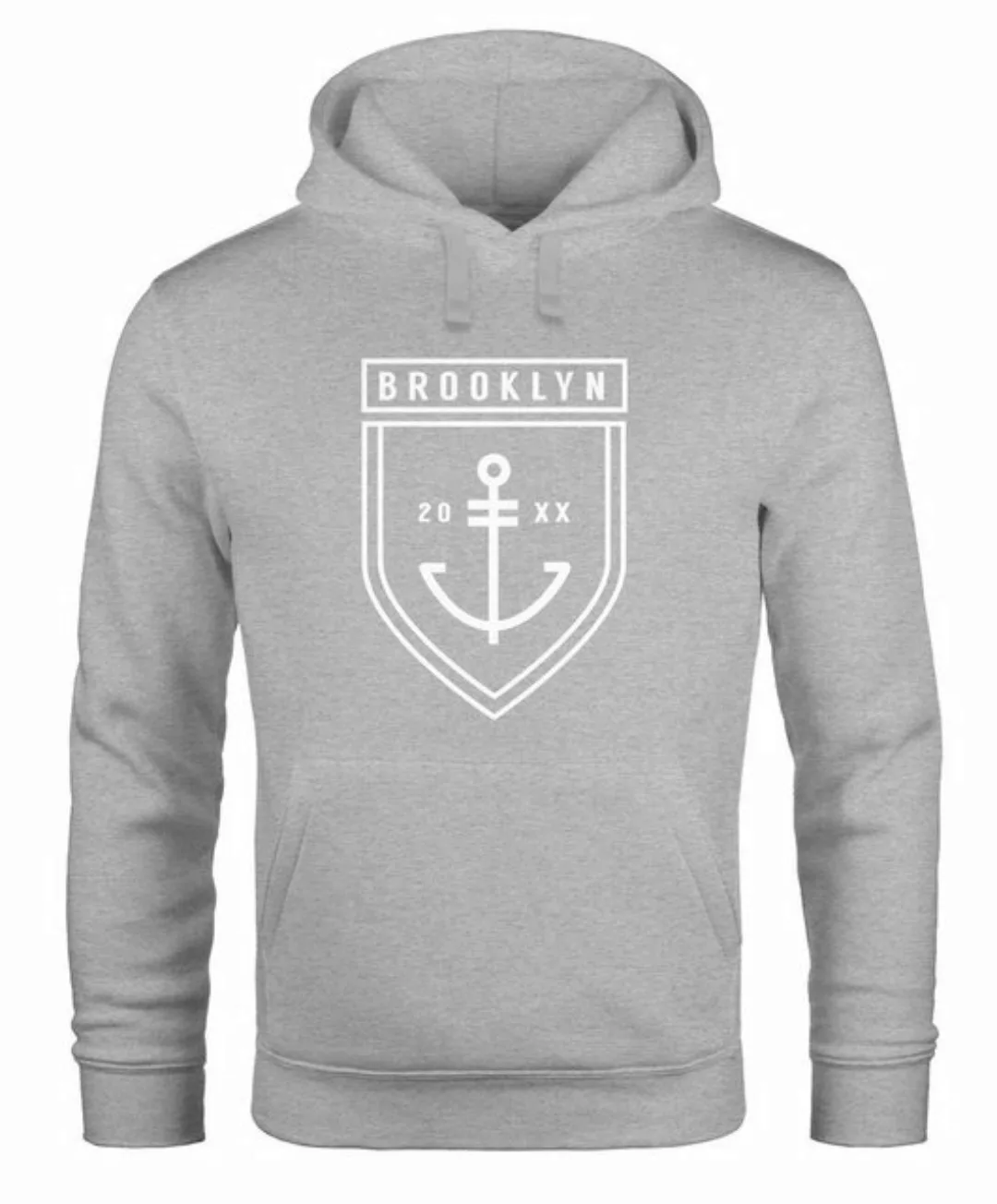 Neverless Hoodie Hoodie Herren Brooklyn Anker Kapuzen-Pullover günstig online kaufen