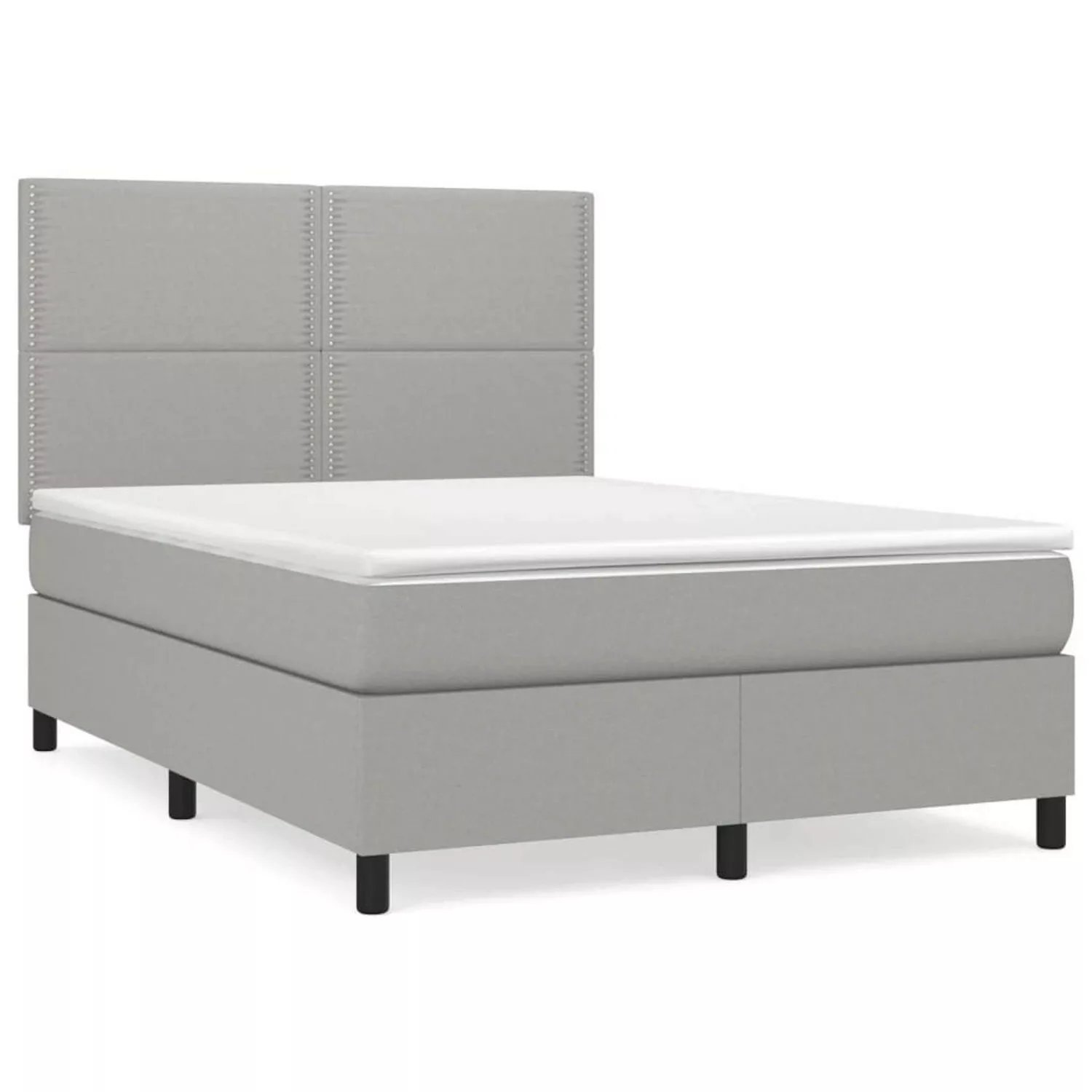 vidaXL Boxspringbett mit Matratze Hellgrau 140x190 cm Stoff1394806 günstig online kaufen