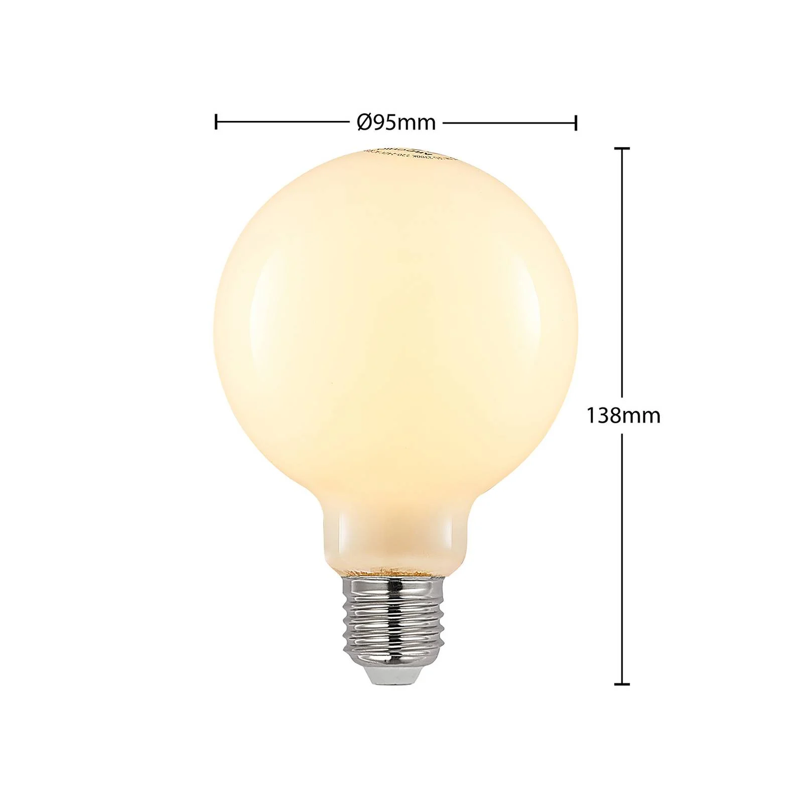 LED-Lampe E27 8W 2.700K G95 Globe dimmbar opal 2er günstig online kaufen