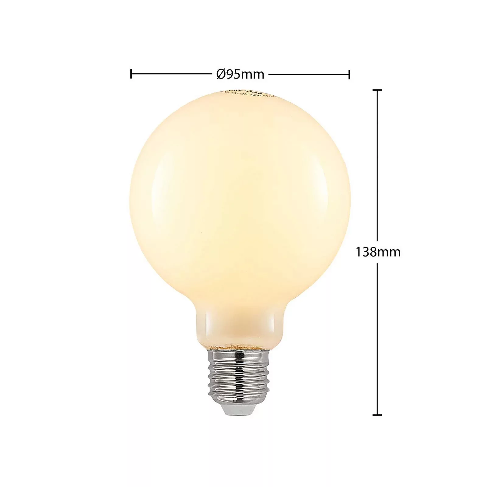 LED-Lampe E27 8W 2.700K G95 Globe dimmbar opal 3er günstig online kaufen