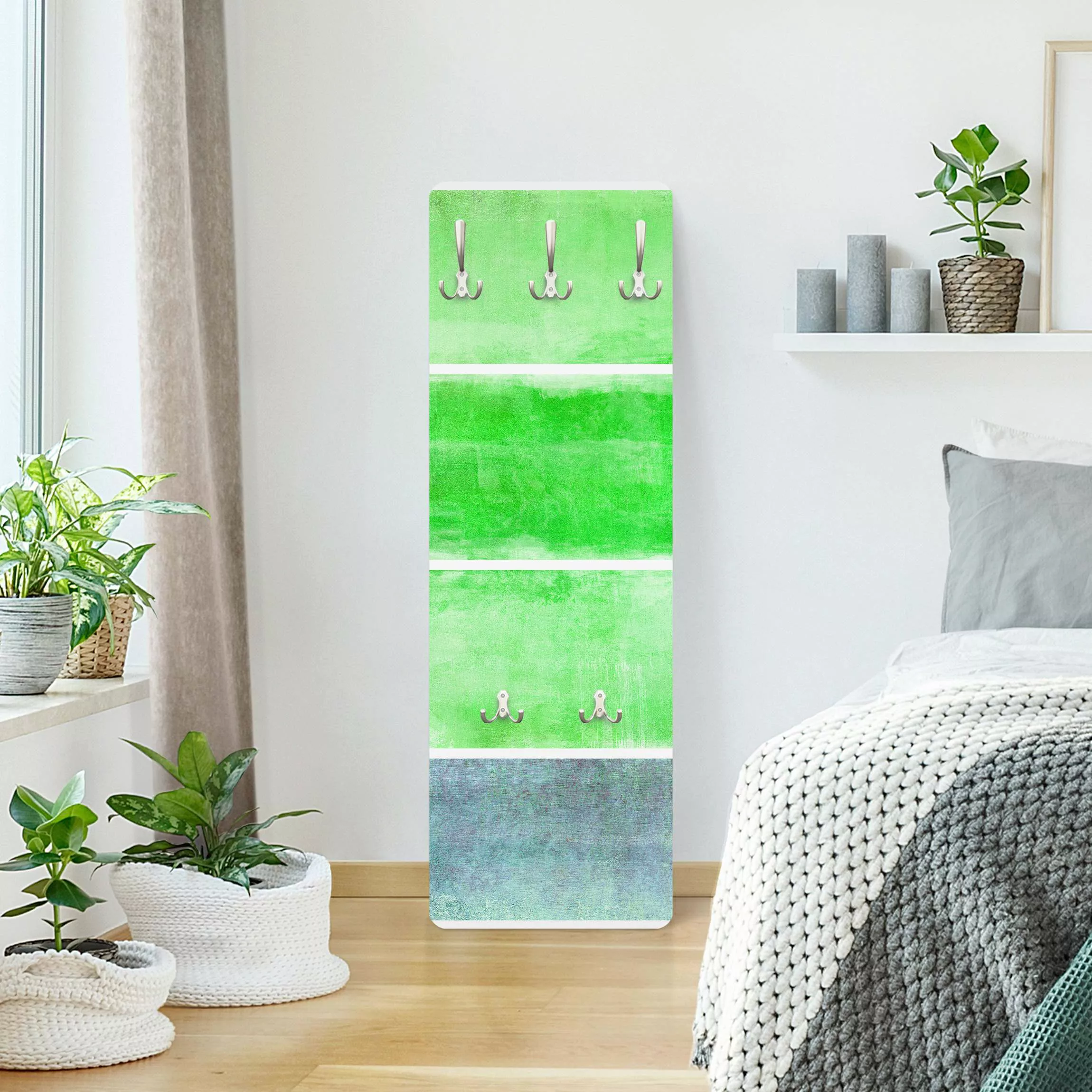 Wandgarderobe Holzpaneel Abstrakt Colour Harmony Green günstig online kaufen