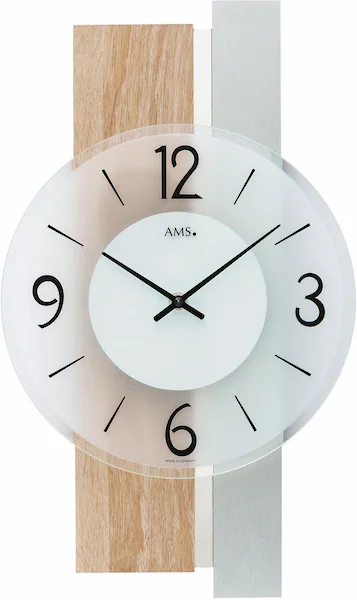 AMS Wanduhr »W9554«, Quarzuhr,Holz,Wohnzimmer,Esszimmer,Küche,Made in Germa günstig online kaufen