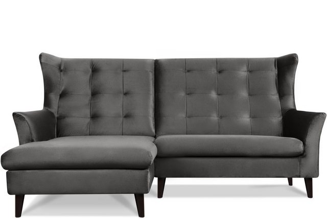 Konsimo Ecksofa SALIS Ecksofa mit Armlehne, gewellte Feder und Schaumstoff günstig online kaufen