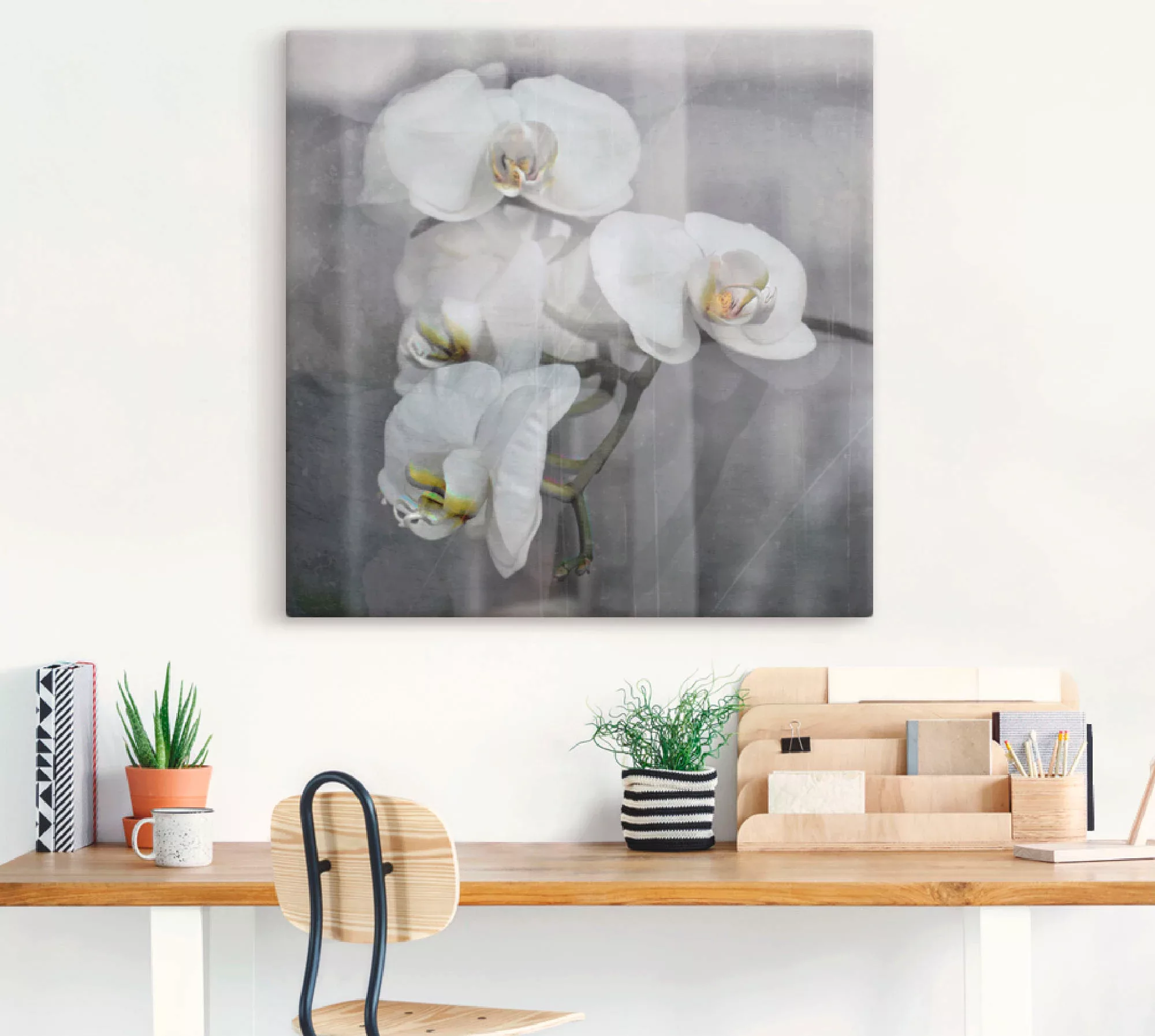 Artland Wandbild "Weisse Orchideen - white Orchid", Blumen, (1 St.), als Le günstig online kaufen