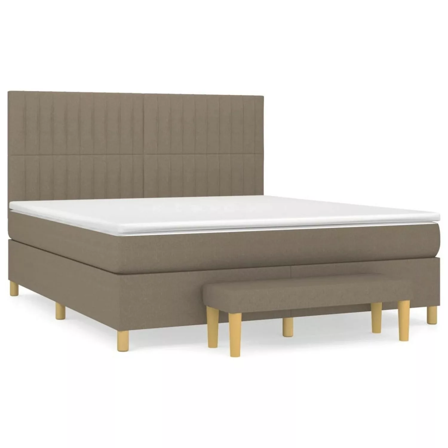 vidaXL Boxspringbett, Boxspringbett mit Matratze Taupe 180x200 cm Stoff günstig online kaufen