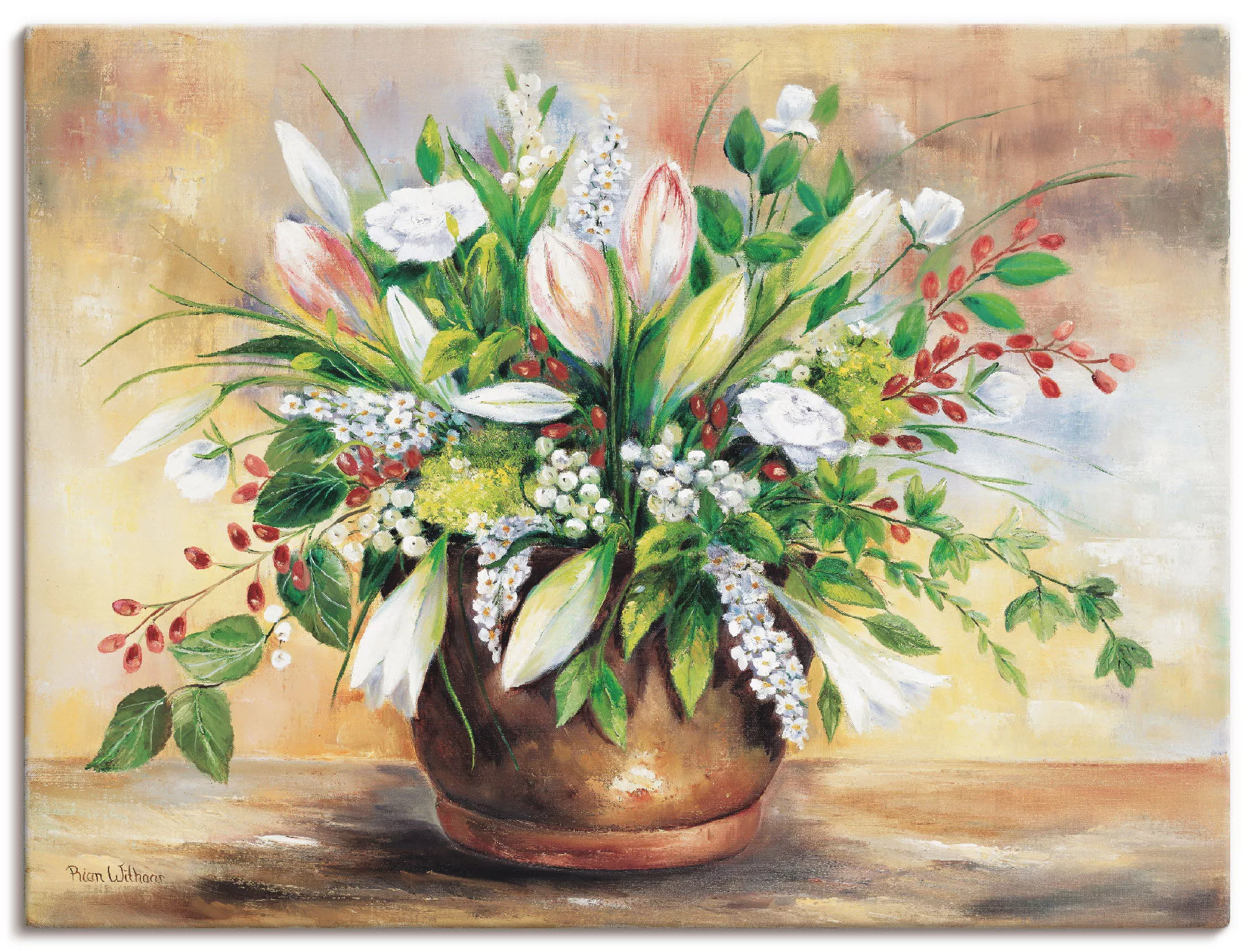 Artland Wandbild "Blütenverschönerung", Blumen, (1 St.), als Leinwandbild, günstig online kaufen