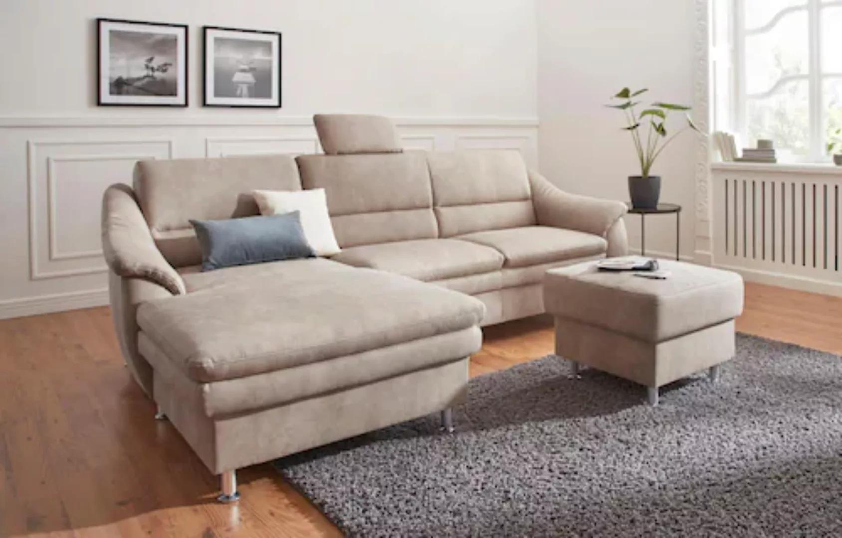 sit&more Ecksofa »Cardoso L-Form«, mit Federkern, wahlweise mit Bettfunktio günstig online kaufen