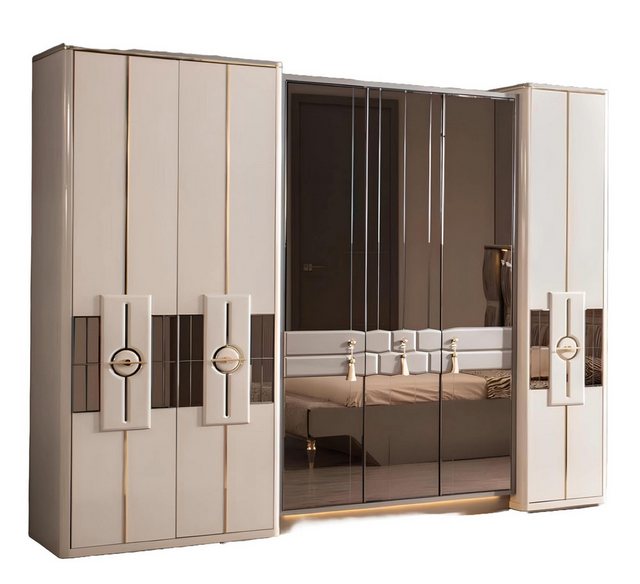 JVmoebel Kleiderschrank Schrank Kleiderschrank Schlafzimmer Schränke Beige günstig online kaufen