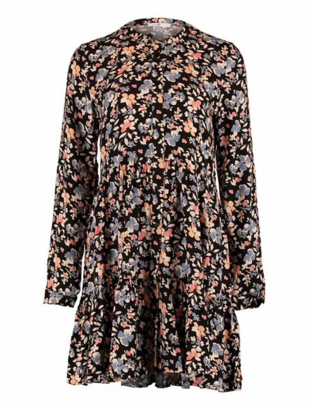 HaILY’S Shirtkleid Kleid Kurzes Langarm Rüschen Dress (lang) 6895 in Schwar günstig online kaufen