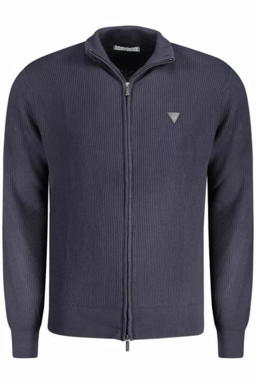 GUESS JEANS Strickpullover Herren-Cardigan Blau: Langarm, Bio-Baumwolle, mi günstig online kaufen