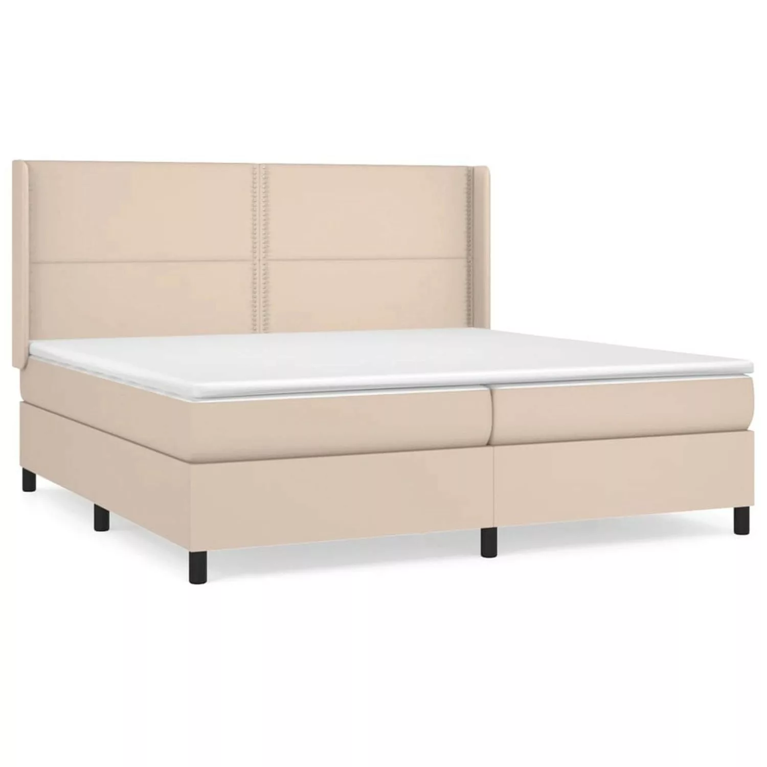 Vidaxl Boxspringbett Matratze Cappuccino-braun 200x200cm Kunstleder günstig online kaufen