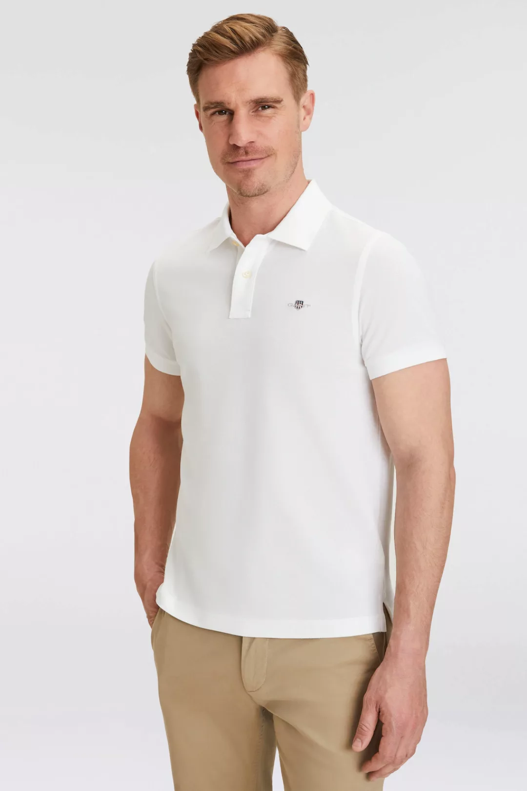 Gant Poloshirt "REG SHIELD SS PIQUE POLO", mit Logo und Flachstrickkragen 1 günstig online kaufen