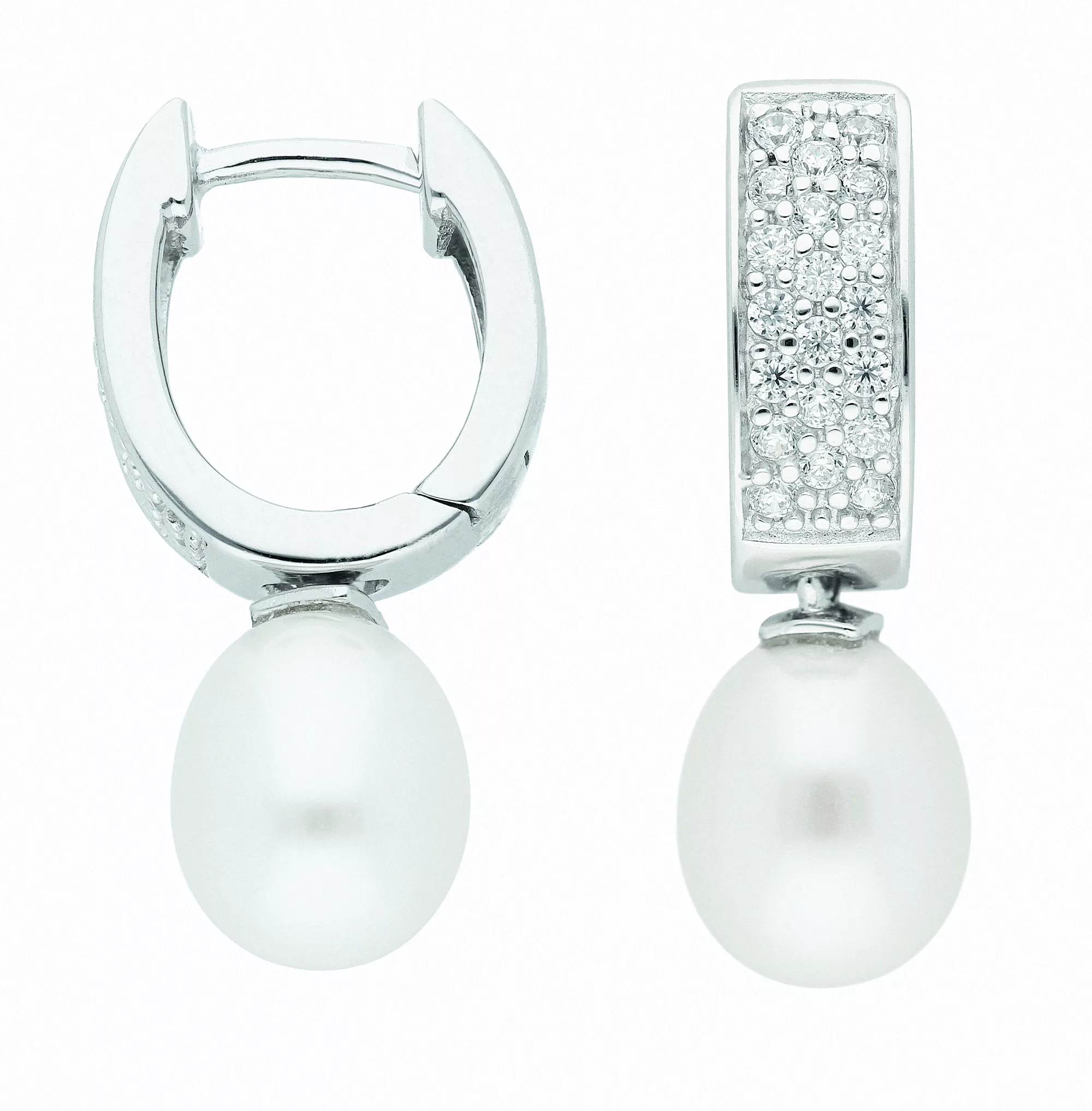 Adelia´s Paar Ohrhänger "925 Silber Ohrringe Creolen Ø 11,5 mm", mit Zirkon günstig online kaufen