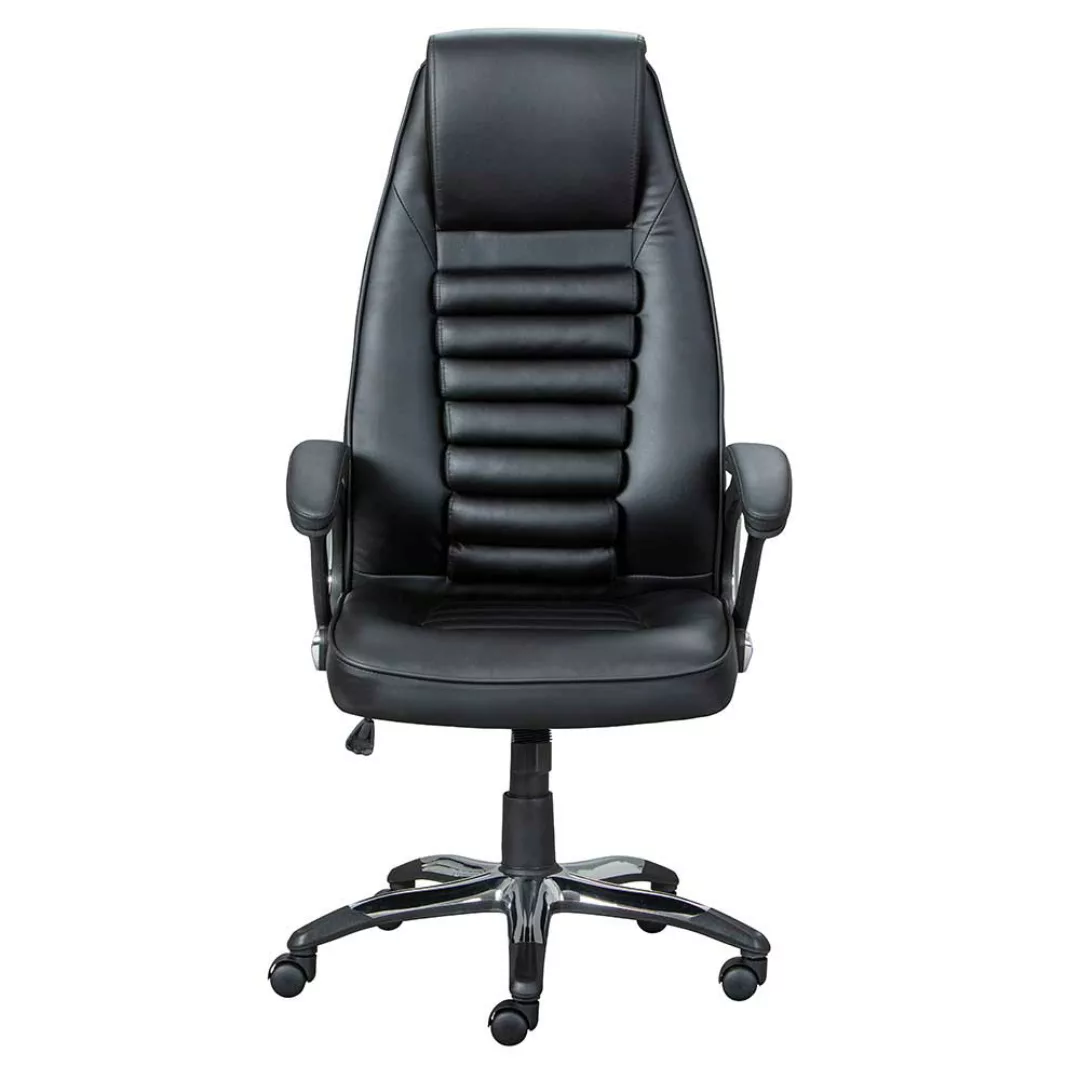 Chef Sessel schwarzer Kunstlederbezug höhenverstellbarem Sitz günstig online kaufen