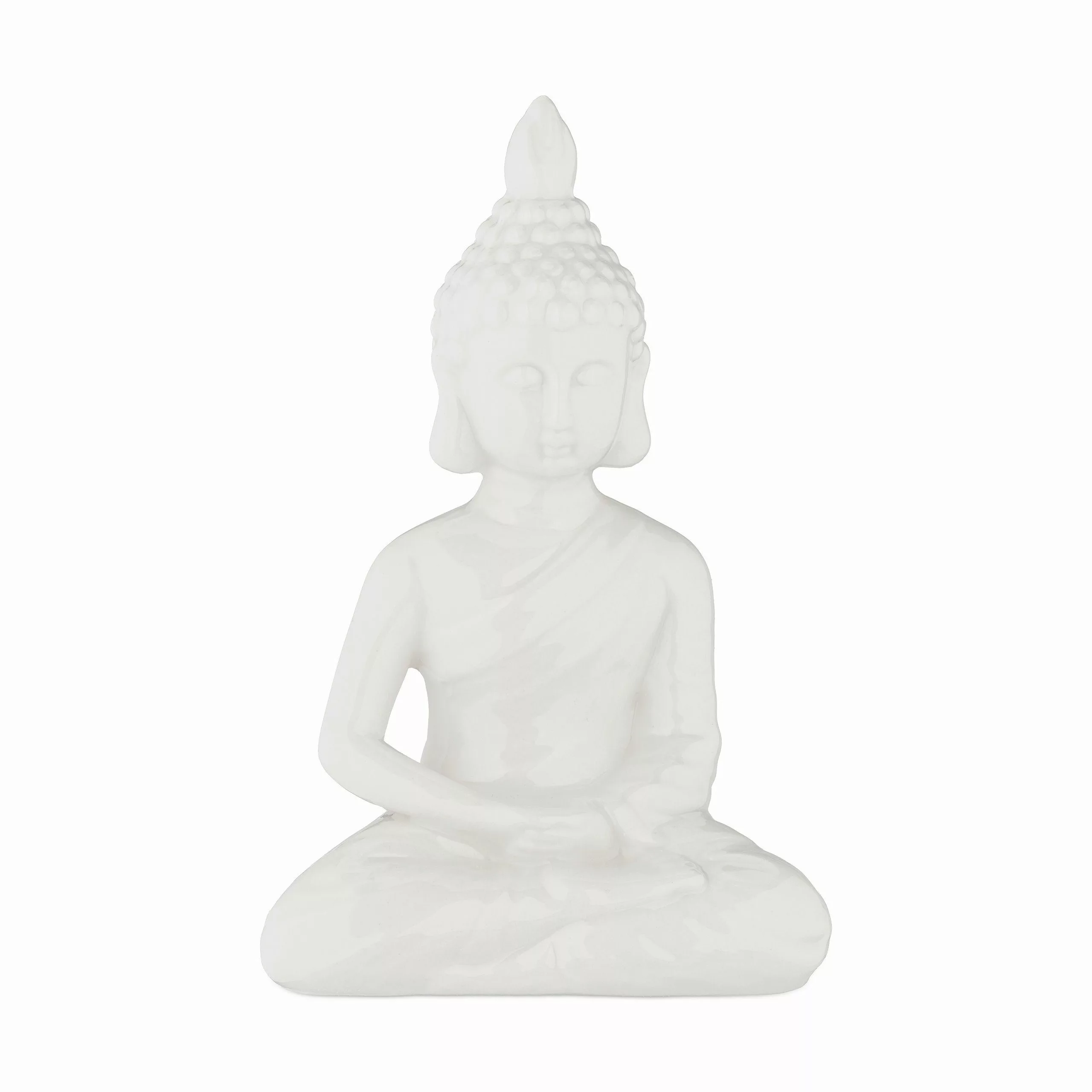 relaxdays Buddhafigur Weiße Buddha Figur 17 günstig online kaufen