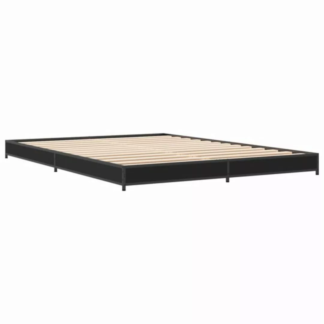 vidaXL Bett Bettgestell Schwarz 150x200 cm Holzwerkstoff und Metall günstig online kaufen