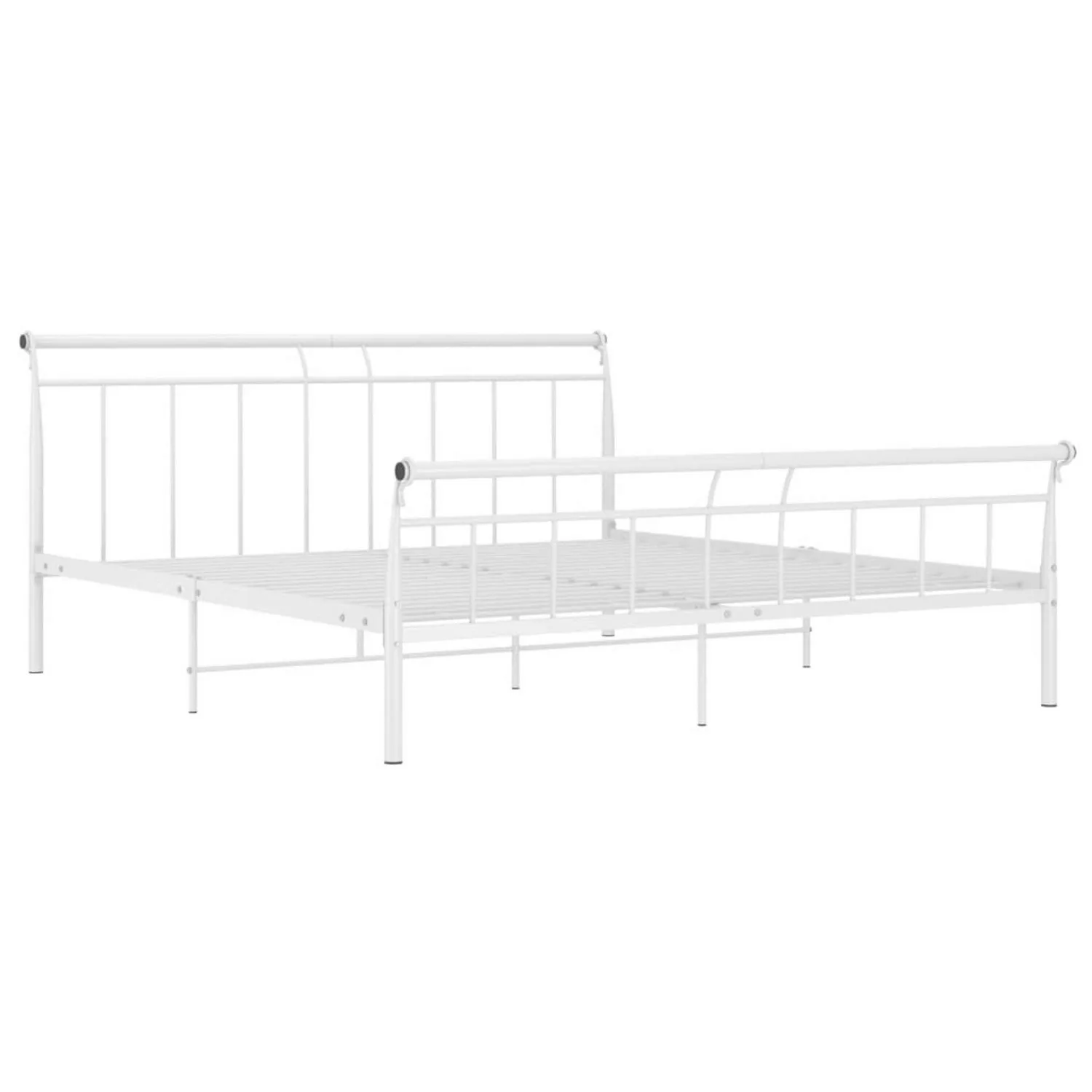 vidaXL Bettgestell Bettgestell Weiß Metall 180x200 cm Doppelbett Bett Bettr günstig online kaufen