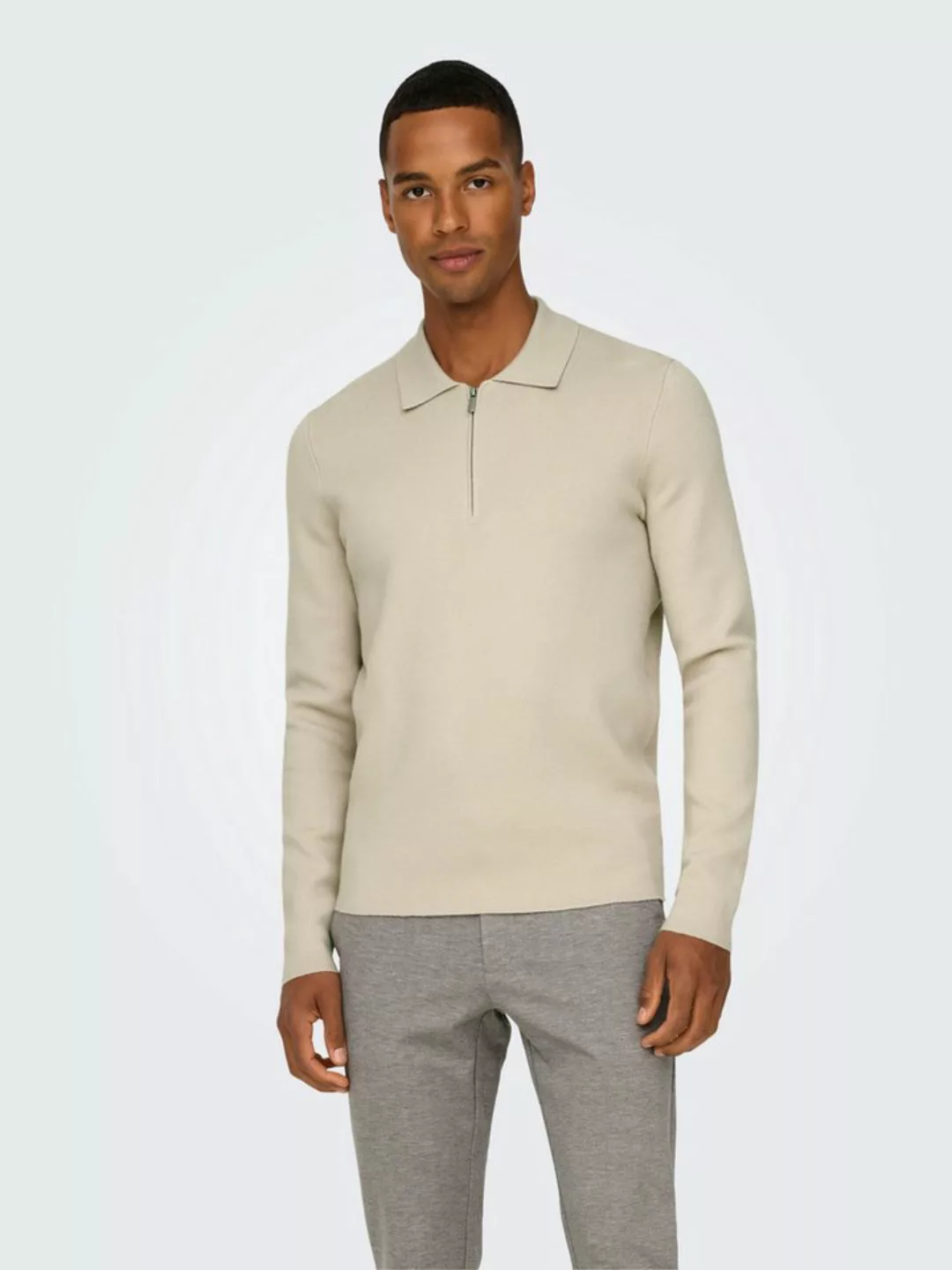 ONLY & SONS Polokragenpullover ONSCOOPER REG LS 12 HALF ZIP POLO günstig online kaufen