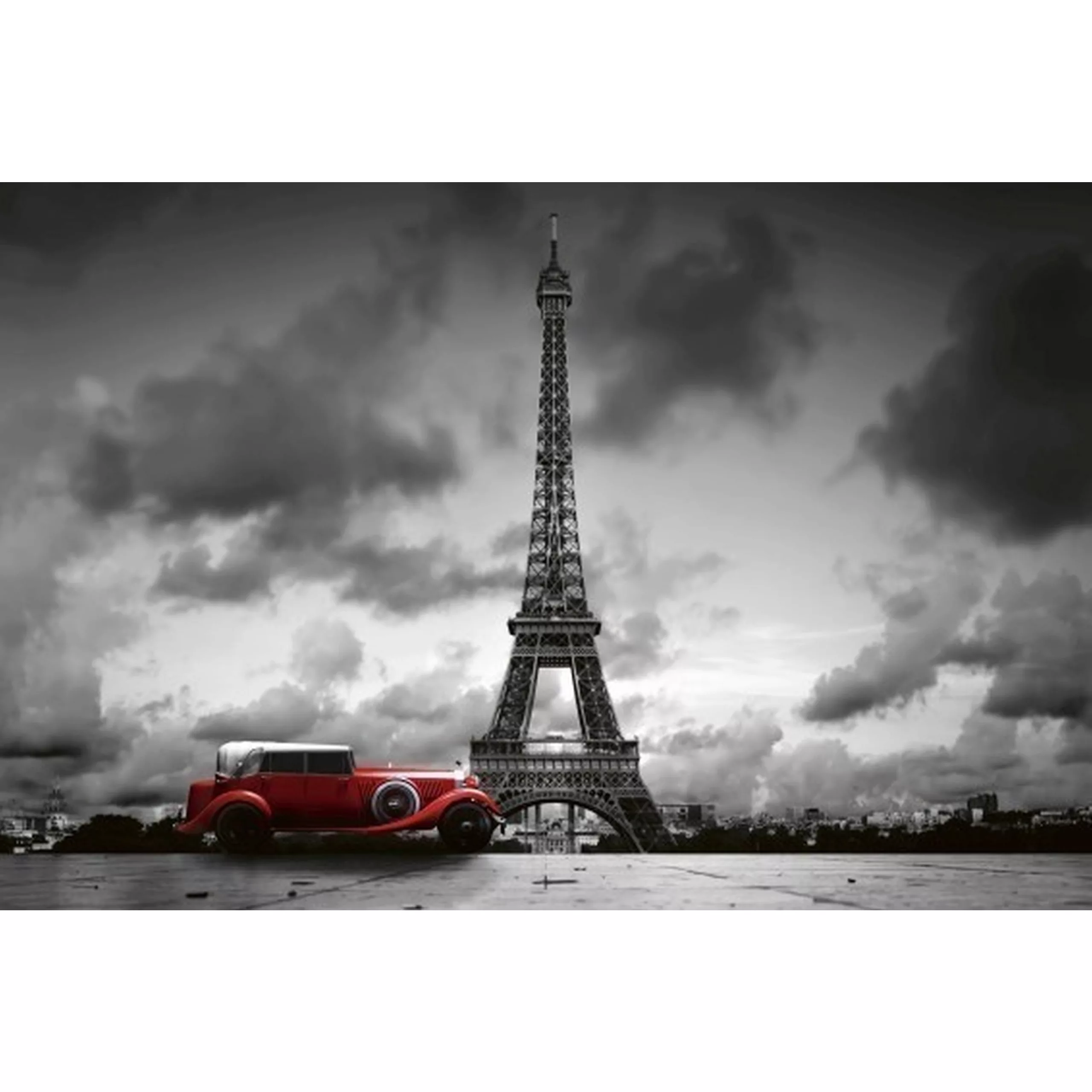 Fototapete RETRO CAR IN PARIS  | MS-5-0027 | Schwarz | Digitaldruck auf Vli günstig online kaufen