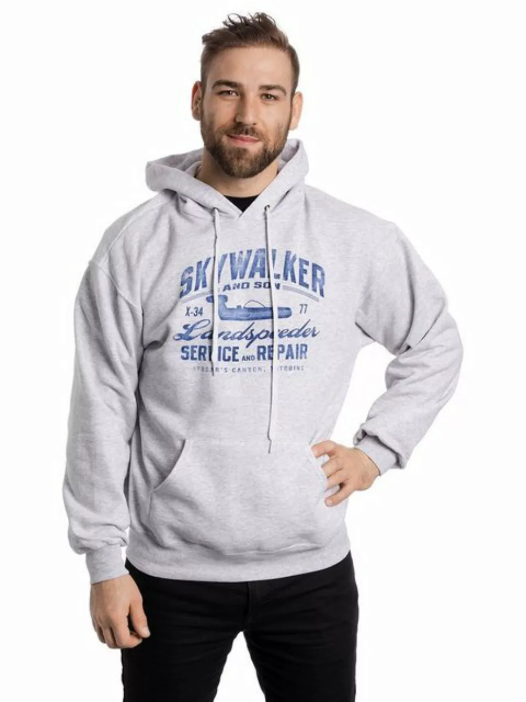 Star Wars Skywalker Herren Kapuzensweatshirt grau meliert günstig online kaufen