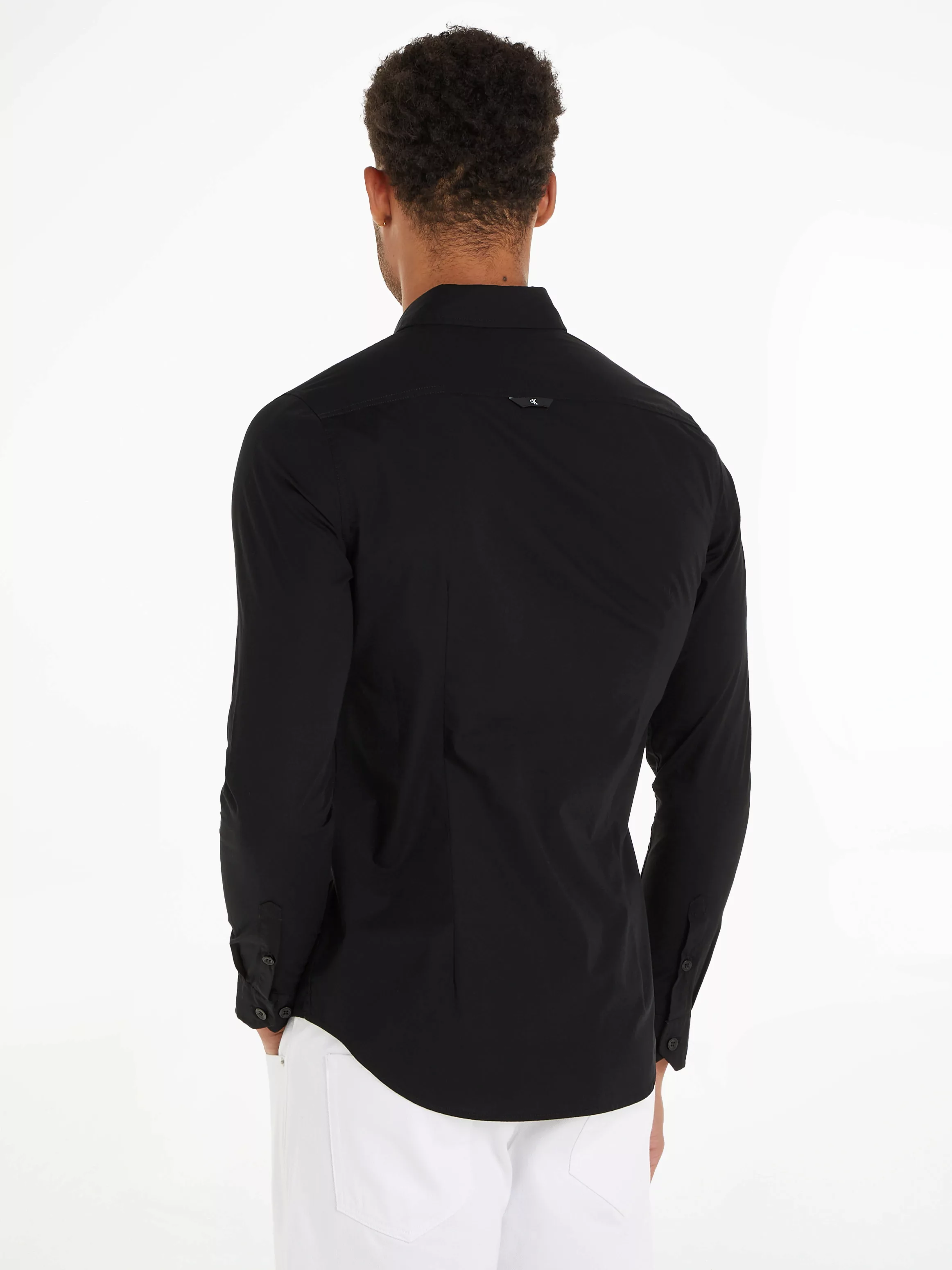 Calvin Klein Jeans Langarmhemd "SLIM STRETCH SHIRT", mit Logomarkenlabel günstig online kaufen