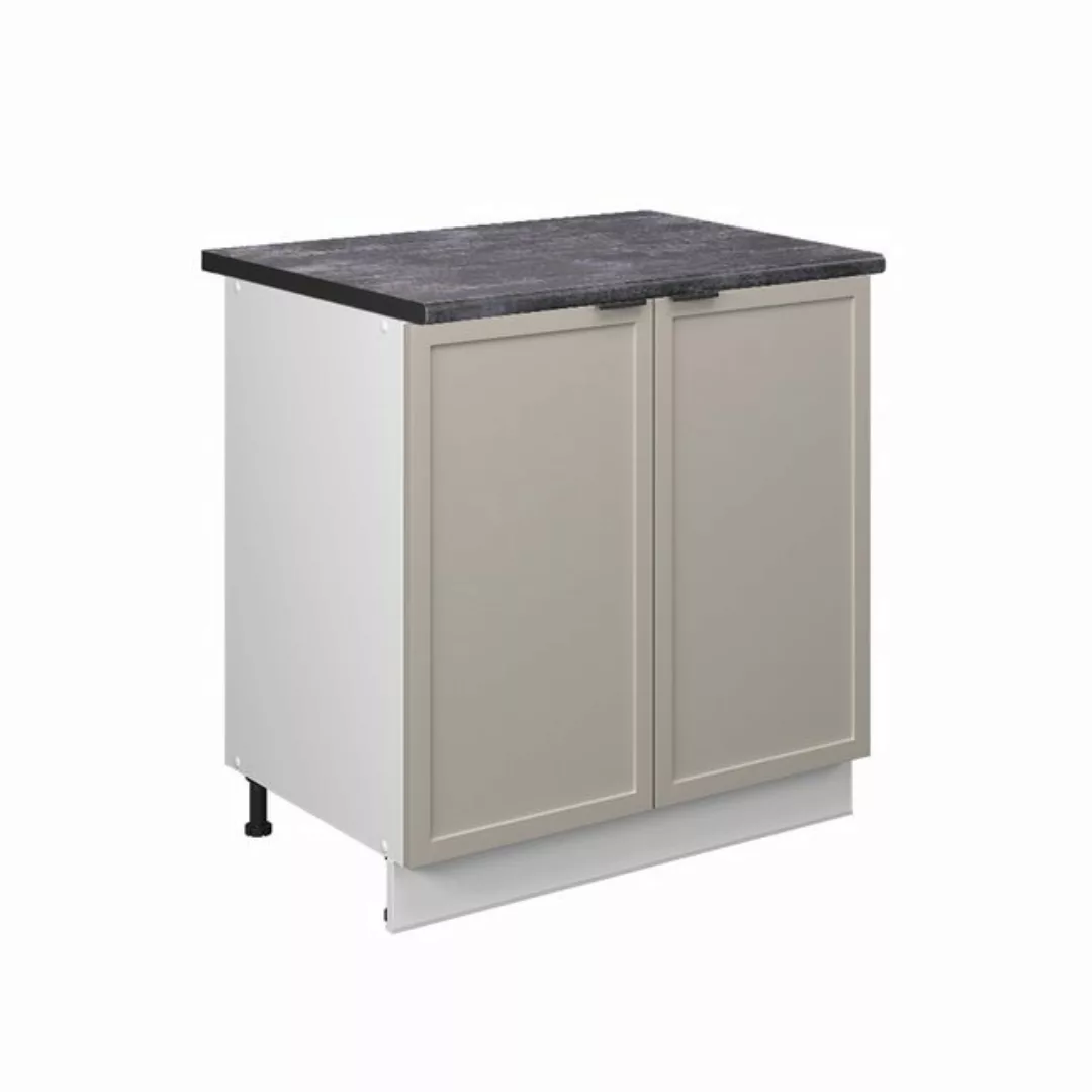 Vicco Spülenunterschrank Fame-Line, GrauBeige/Weiß, 80 cm mit Regal, AP Ant günstig online kaufen