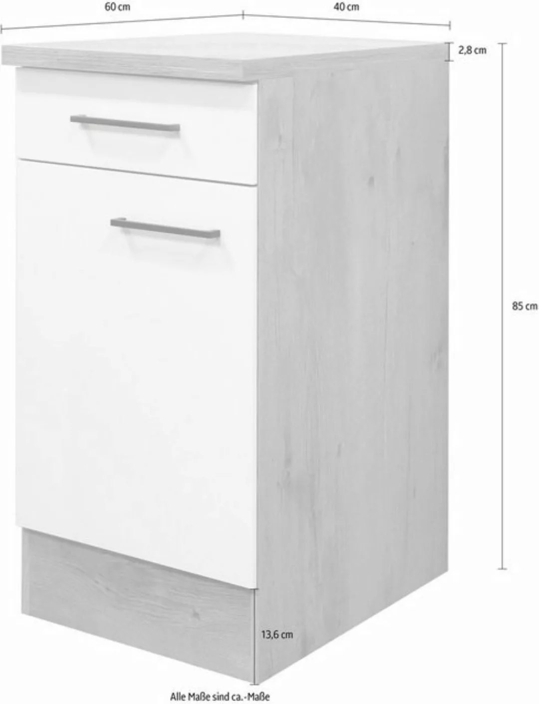 Flex-Well Unterschrank Morena (B x H x T) 40 x 85 x 60 cm günstig online kaufen