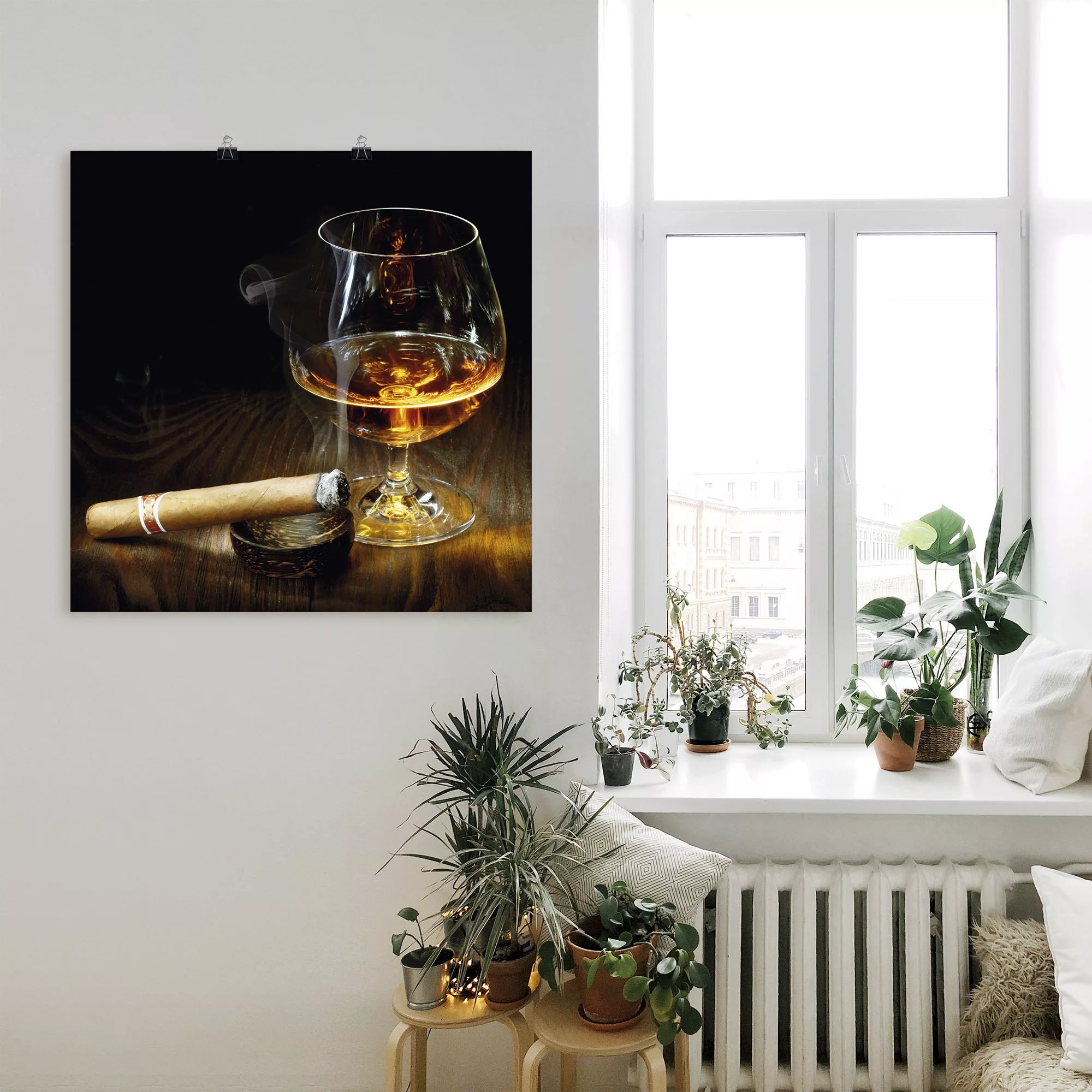 Artland Wandbild »Zigarre und Cognac«, Zigarren, (1 St.), als Leinwandbild, günstig online kaufen