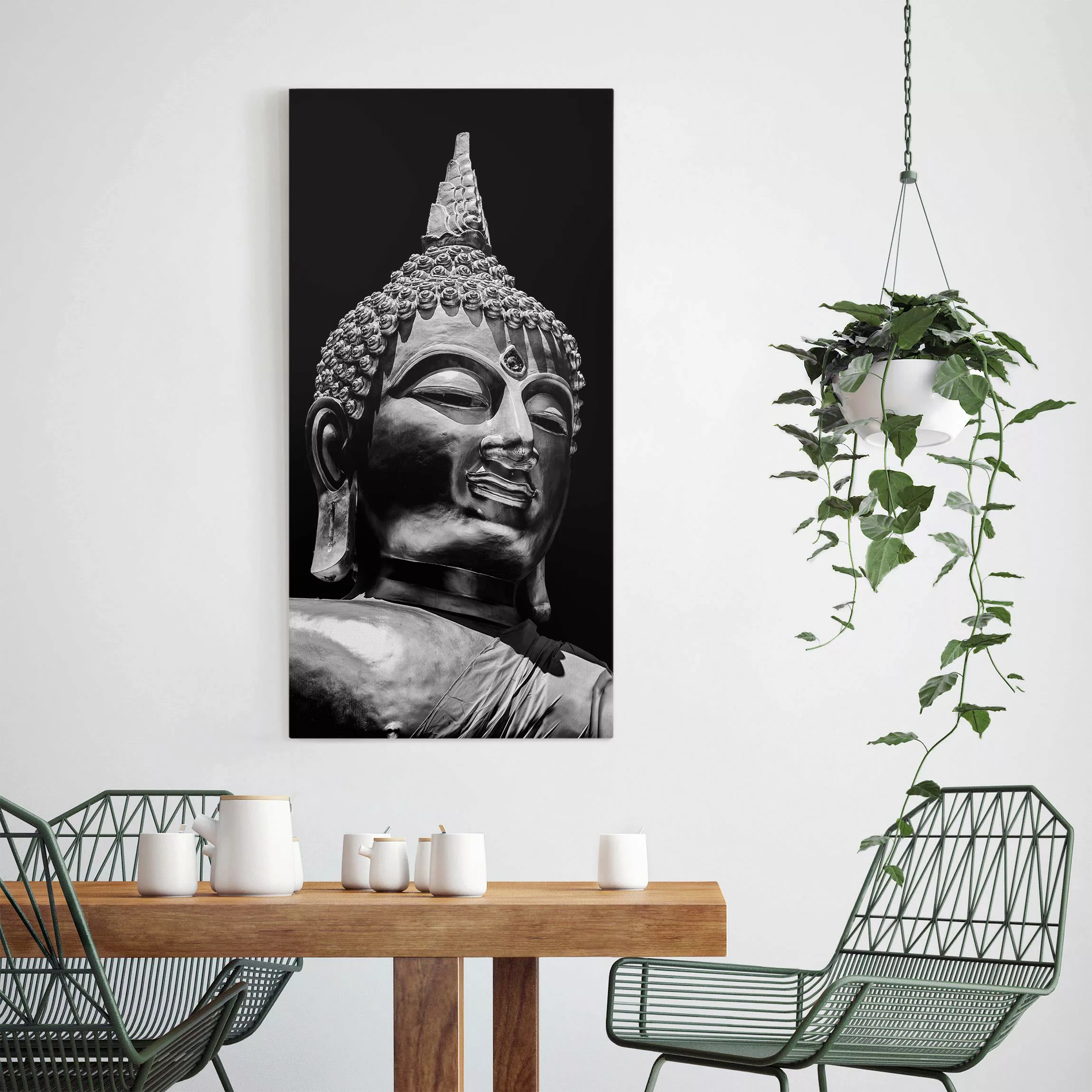 Leinwandbild Buddha Statue Gesicht günstig online kaufen