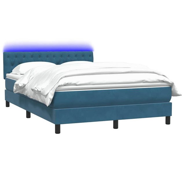 vidaXL Bett Boxspringbett mit Matratze Dunkelblau 140x220 cm Samt günstig online kaufen