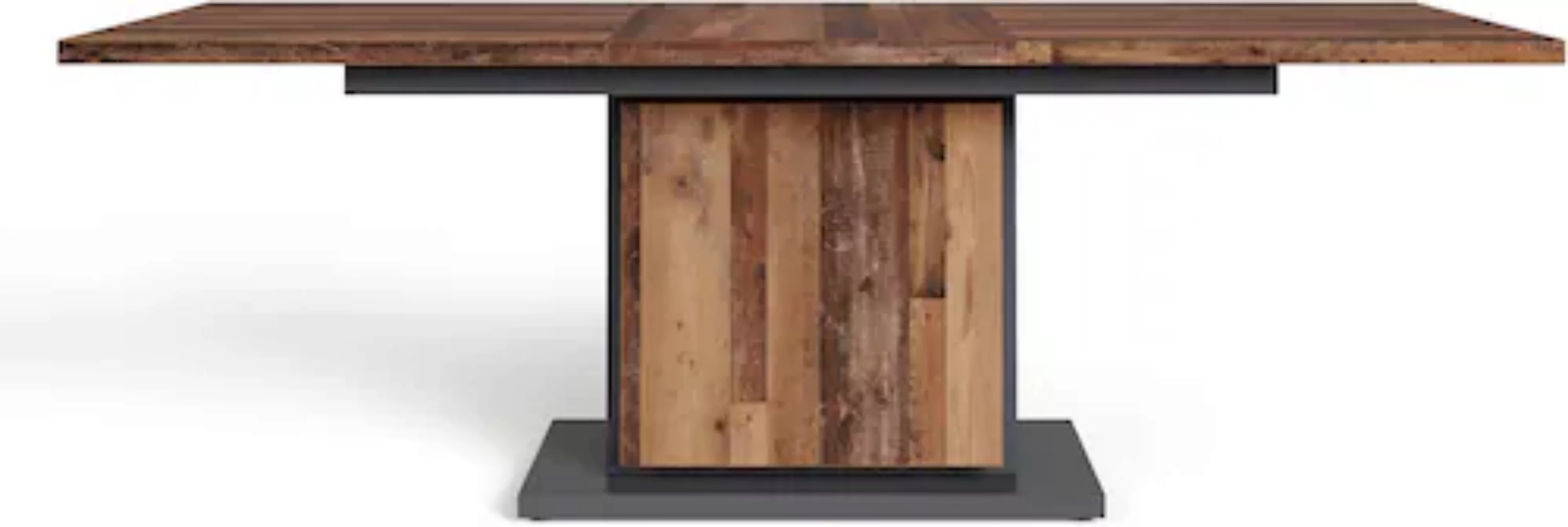 Tisch BRITTA Eiche Old Wood Nachbildung anthrazit B/H/T: ca. 140x75x80 cm günstig online kaufen