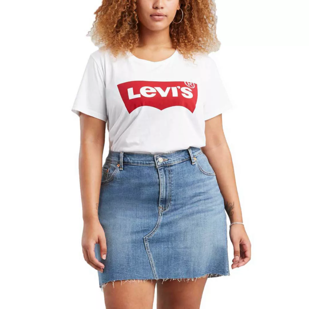 Levi's Plus – T-Shirt mit Fledermaus-Logo-Weiß günstig online kaufen