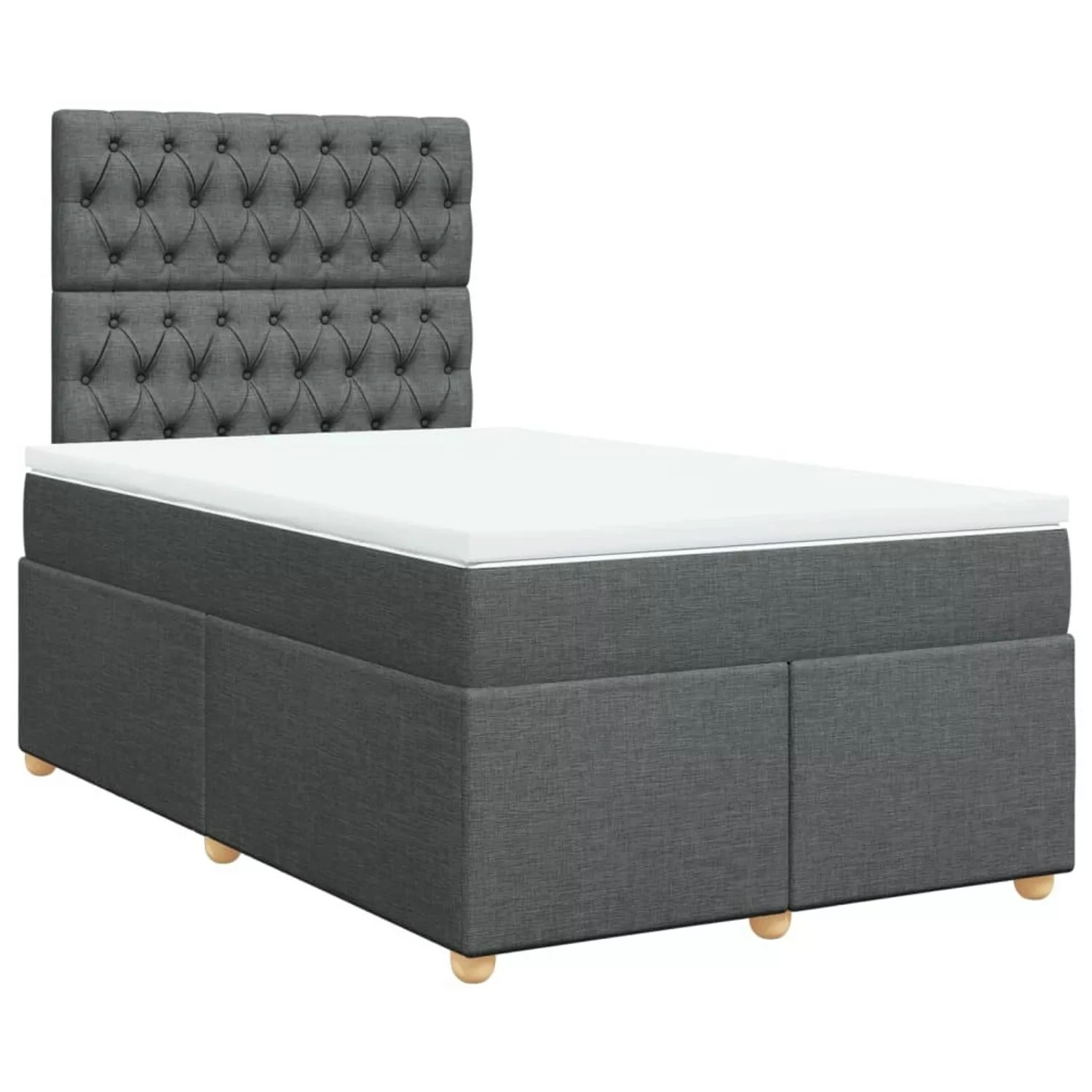 vidaXL Boxspringbett mit Matratze Dunkelgrau 120x200 cm Stoff2106137 günstig online kaufen