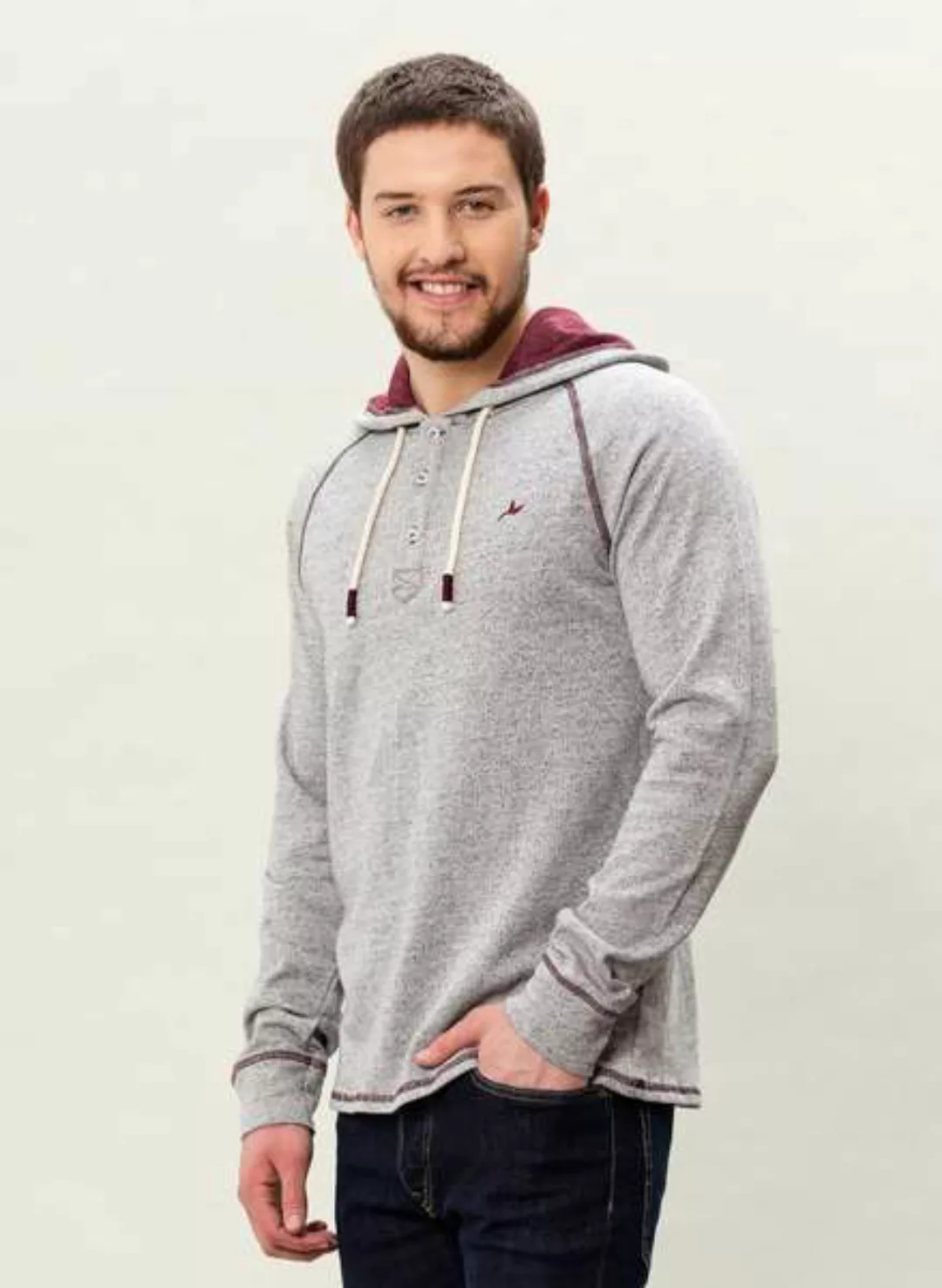 Mor-3147 Herren Garn Gefärbter Hoodie Sweater günstig online kaufen