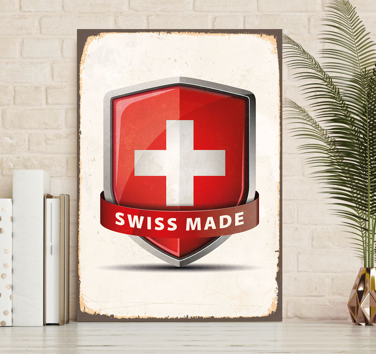 queence Metallbild "Swiss Made", Schriftzüge-Schriftzug-Schweiz, (1 St.), S günstig online kaufen