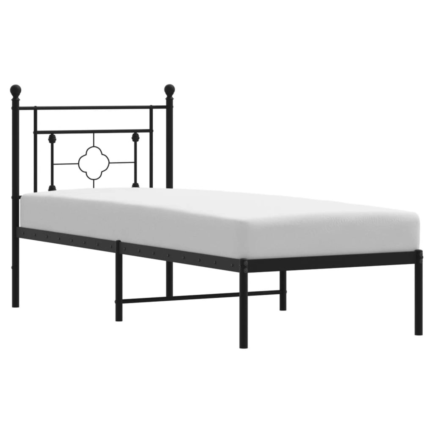 vidaXL Bettgestell Bettgestell mit Kopfteil Metall Schwarz 75x190 cm Bett B günstig online kaufen