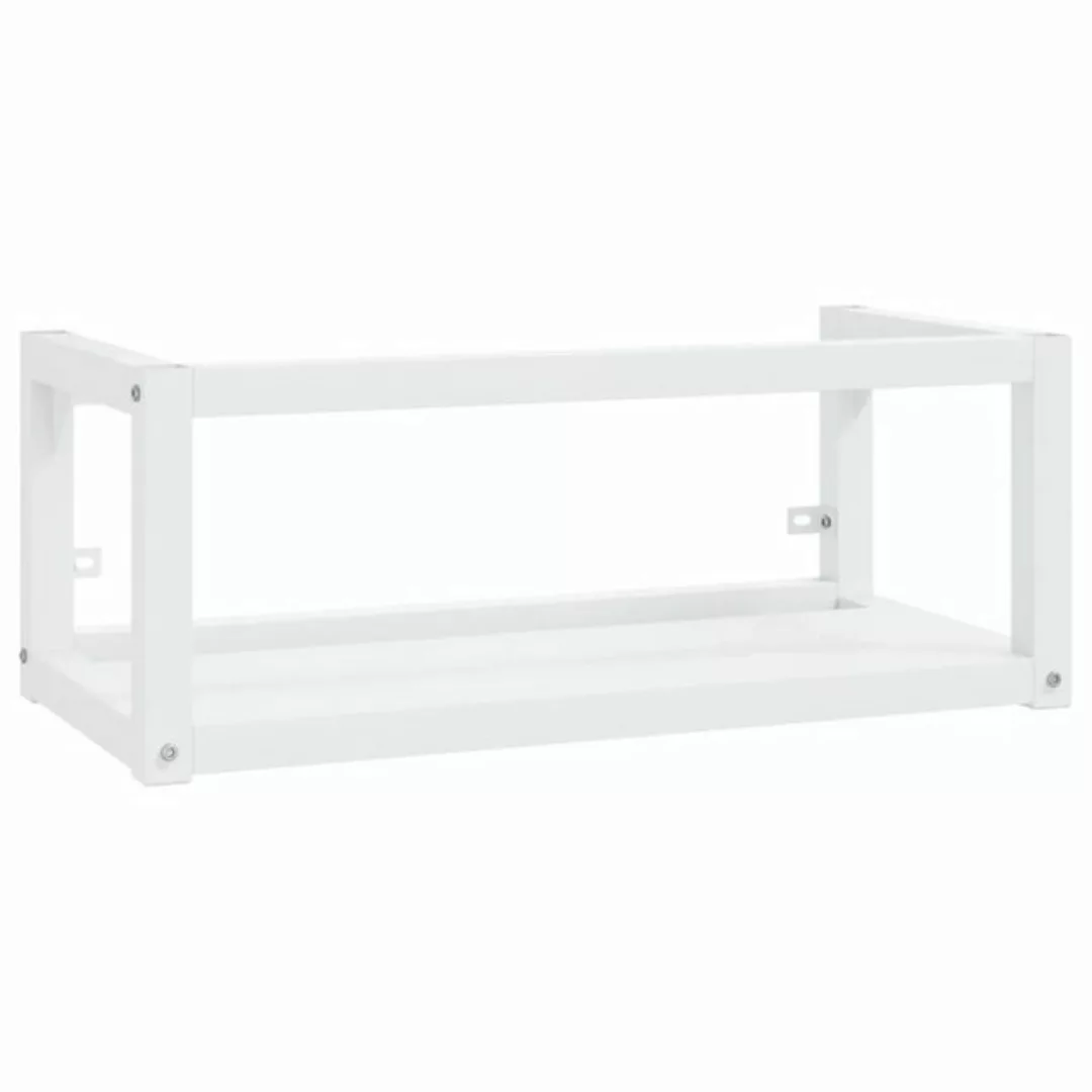 vidaXL Badezimmerspiegelschrank Badezimmer Wand-Waschtischgestell Weiß 79x3 günstig online kaufen