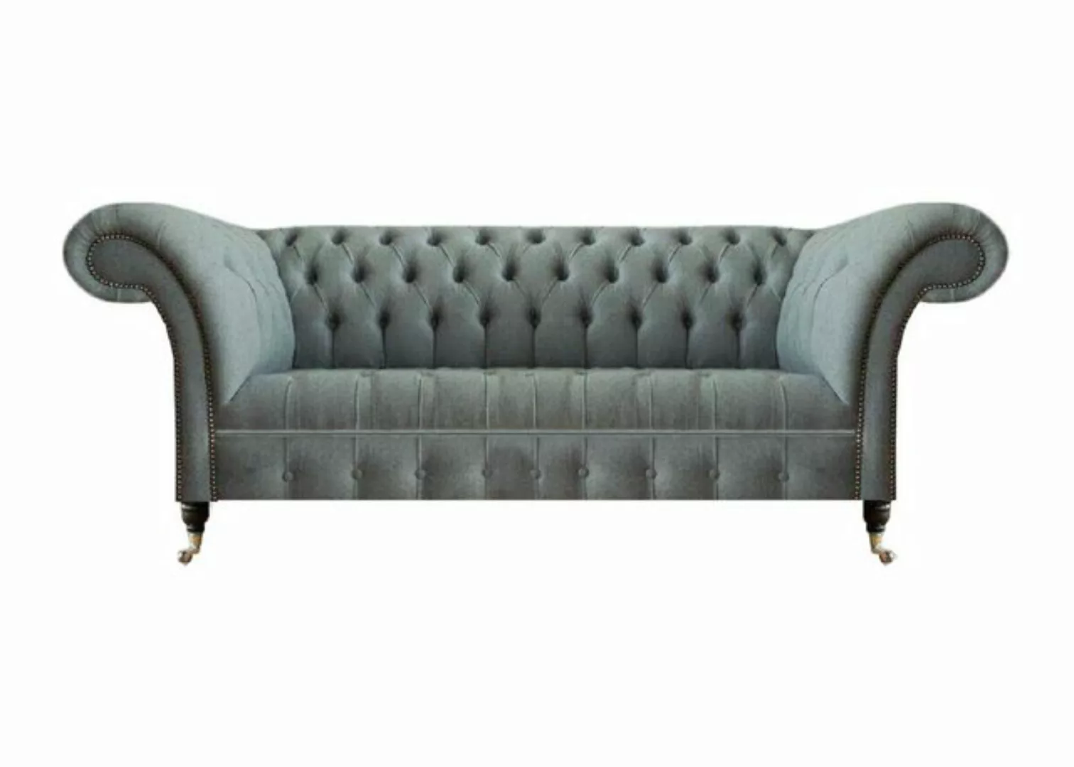 JVmoebel 3-Sitzer Wohnzimmer Luxus Sofa Einrichtung Chesterfield Grau Texti günstig online kaufen