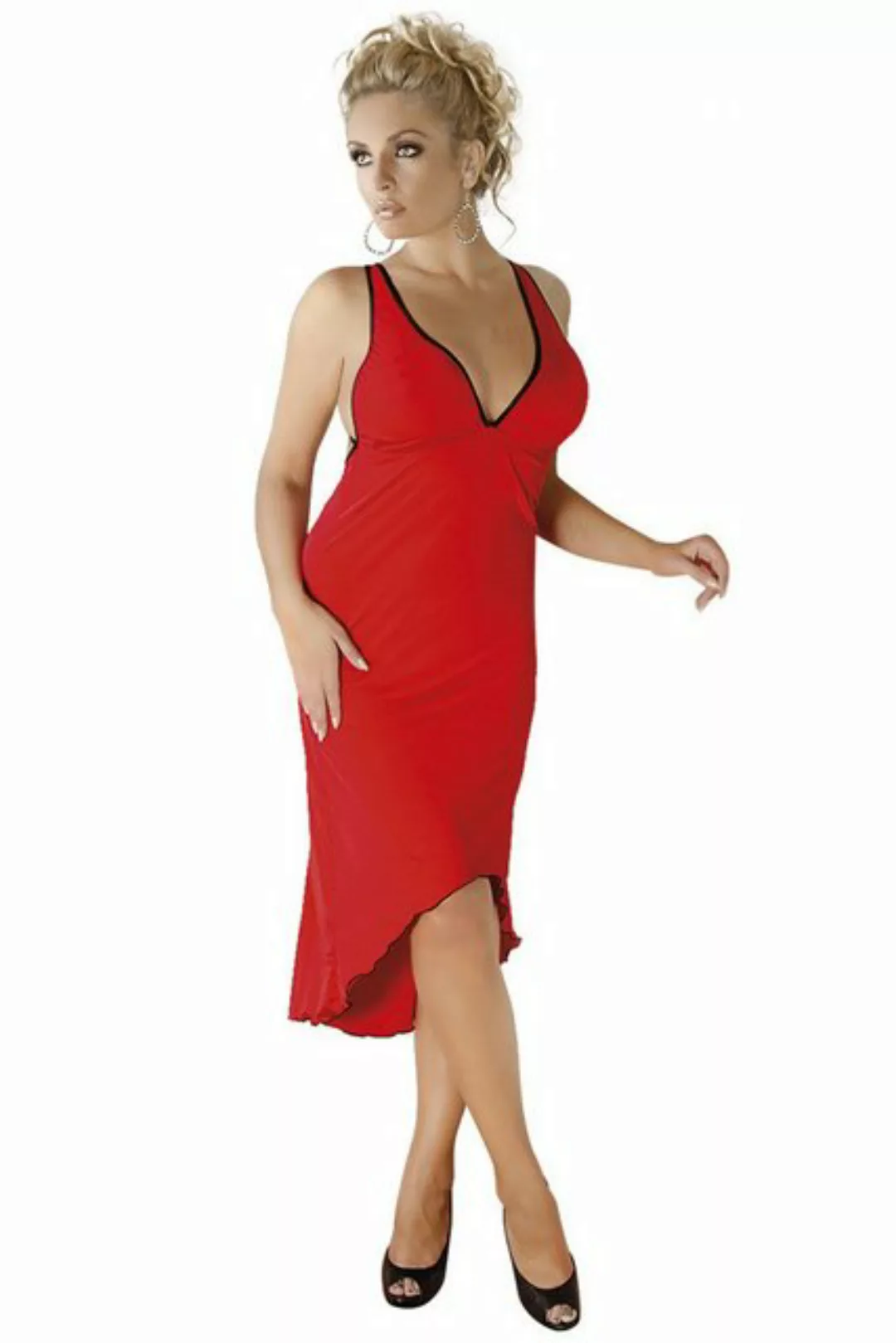 Andalea Partykleid Andalea - rotes langes Kleid M/1073 - (38/40,42/44,46/48 günstig online kaufen