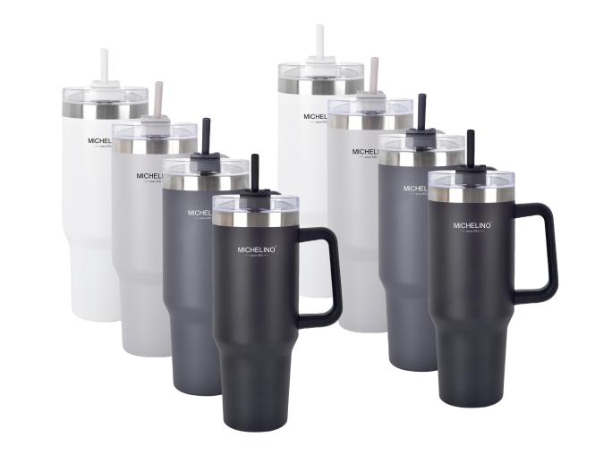 Trinkbecher Thermobecher mit Strohhalm MICHELINO ca. 1,2l 1 Stück 4 Sorten günstig online kaufen