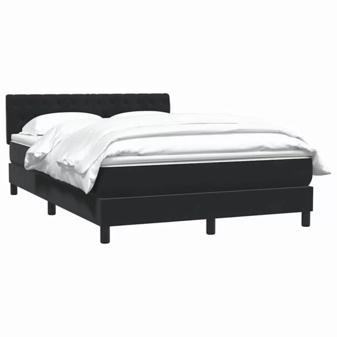 vidaXL Bett Boxspringbett mit Matratze Schwarz 140x220 cm Samt günstig online kaufen