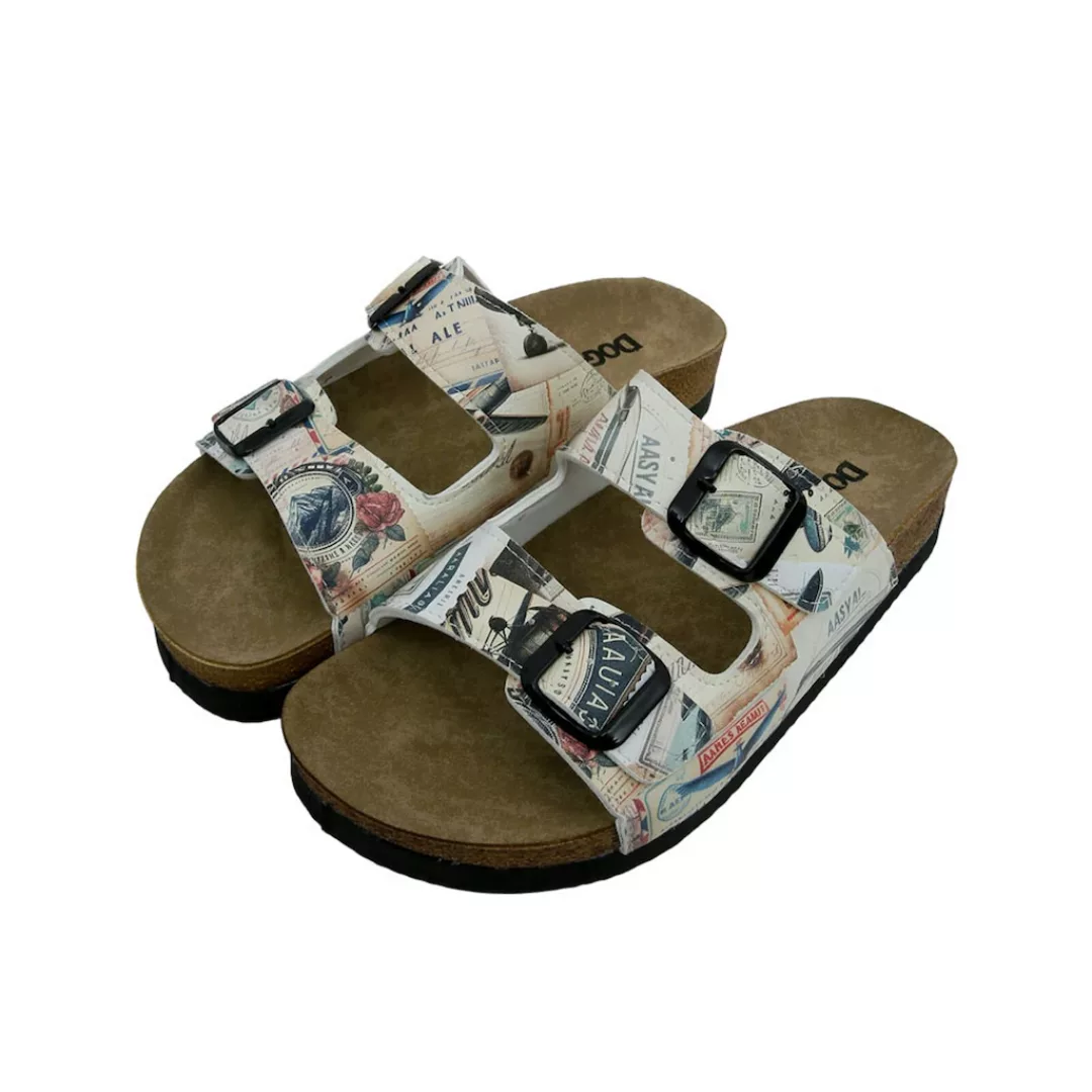 DOGO Pantolette "Damen Stella Aeroplanes Vegan Damen Sandalen/ Sandaletten günstig online kaufen