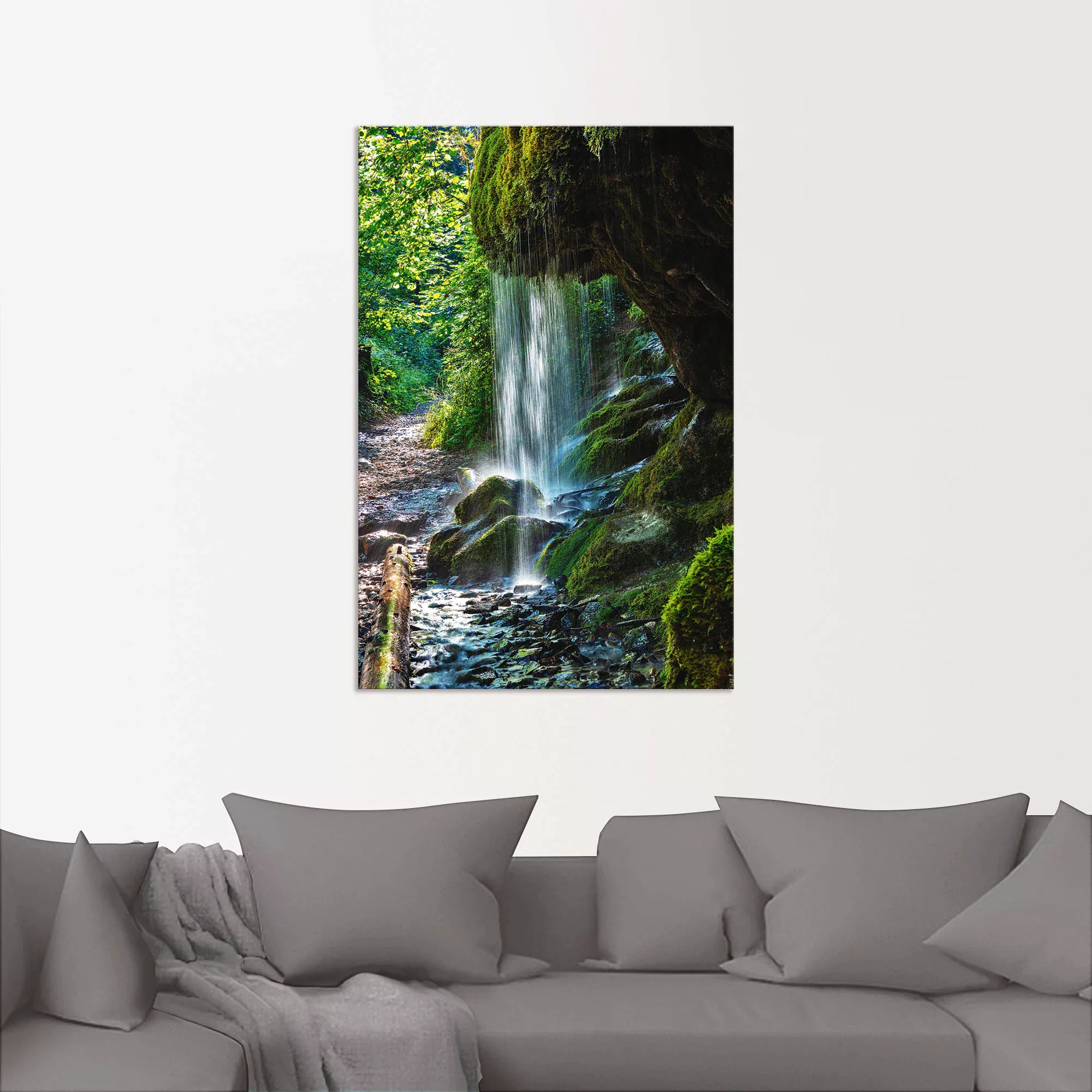 Artland Wandbild "Moosbedeckter Wasserfall", Wasserfallbilder, (1 St.), als günstig online kaufen