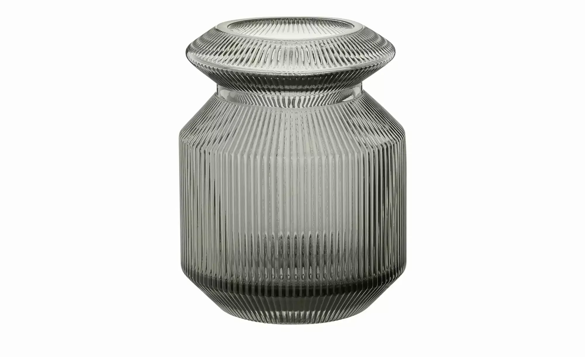 HOME STORY Vase   ¦ grau ¦ Glas ¦ Maße (cm): B: 12 H: 16 Accessoires > Vase günstig online kaufen