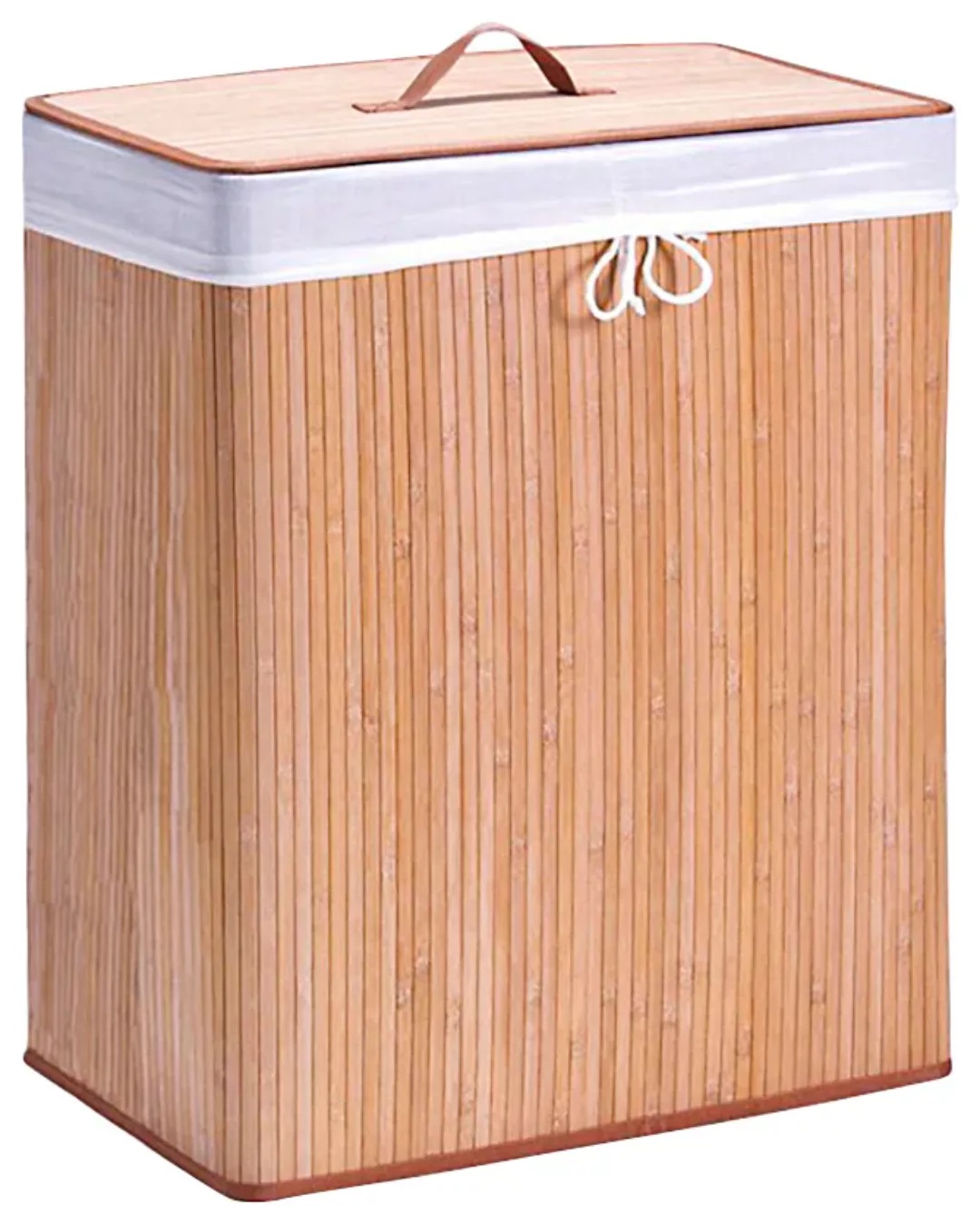 Zeller Wäschesammler 2-fach natur Bambus B/H/L: ca. 32x63x52 cm günstig online kaufen