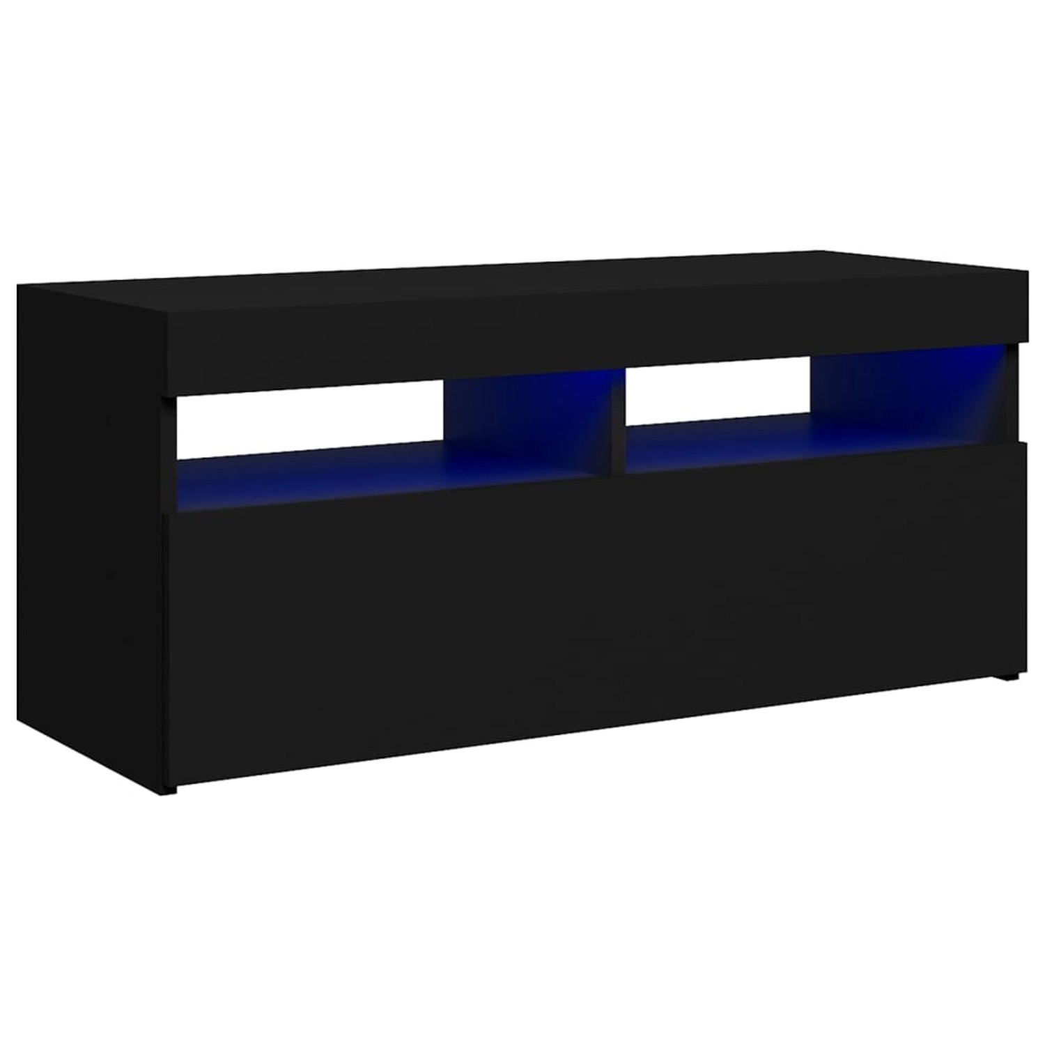 vidaXL TV-Schrank TV-Schrank mit LED-Leuchten Schwarz 90x35x40 cm Lowboard günstig online kaufen