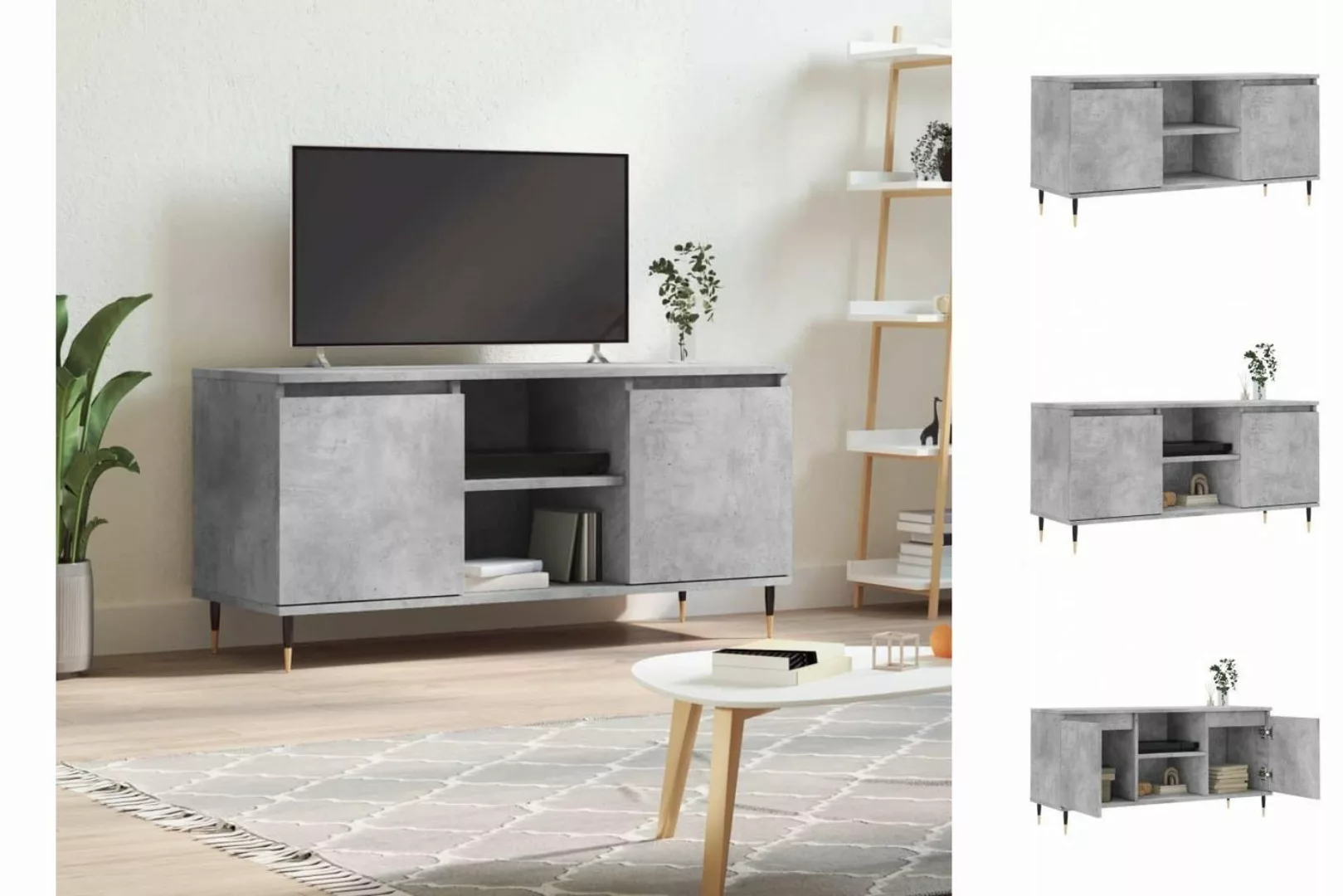 vidaXL TV-Schrank TV-Schrank Betongrau 104x35x50 cm Holzwerkstoff günstig online kaufen