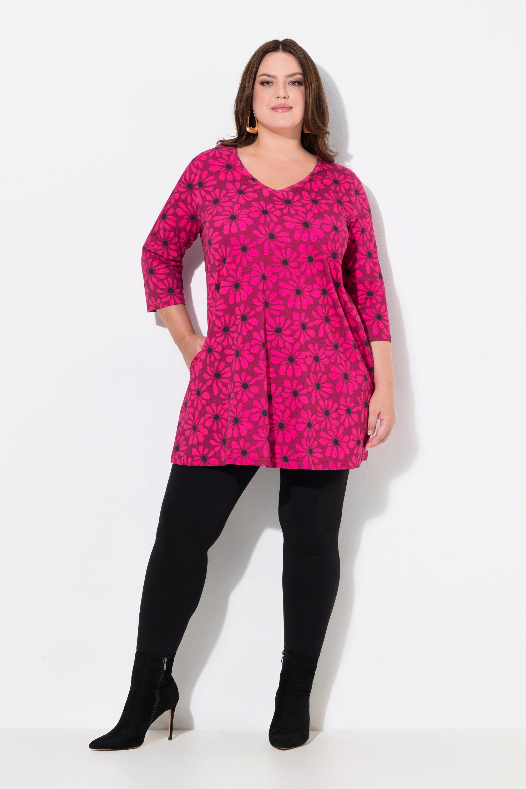 Ulla Popken Longshirt Longshirt Blüten A-Linie günstig online kaufen
