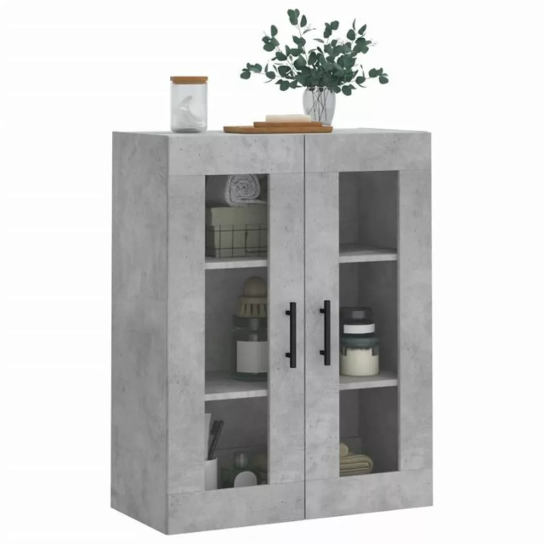 vidaXL Hängeschrank Wandschrank Betongrau 69,5x34x90 cm Glas Vitrine Hänges günstig online kaufen