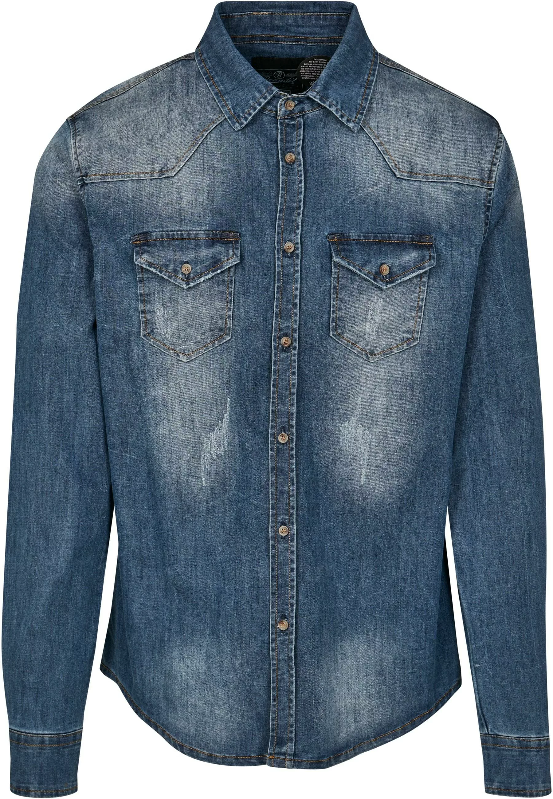 Brandit Langarmhemd "Brandit Herren Riley Denim Shirt", (1 tlg.) günstig online kaufen